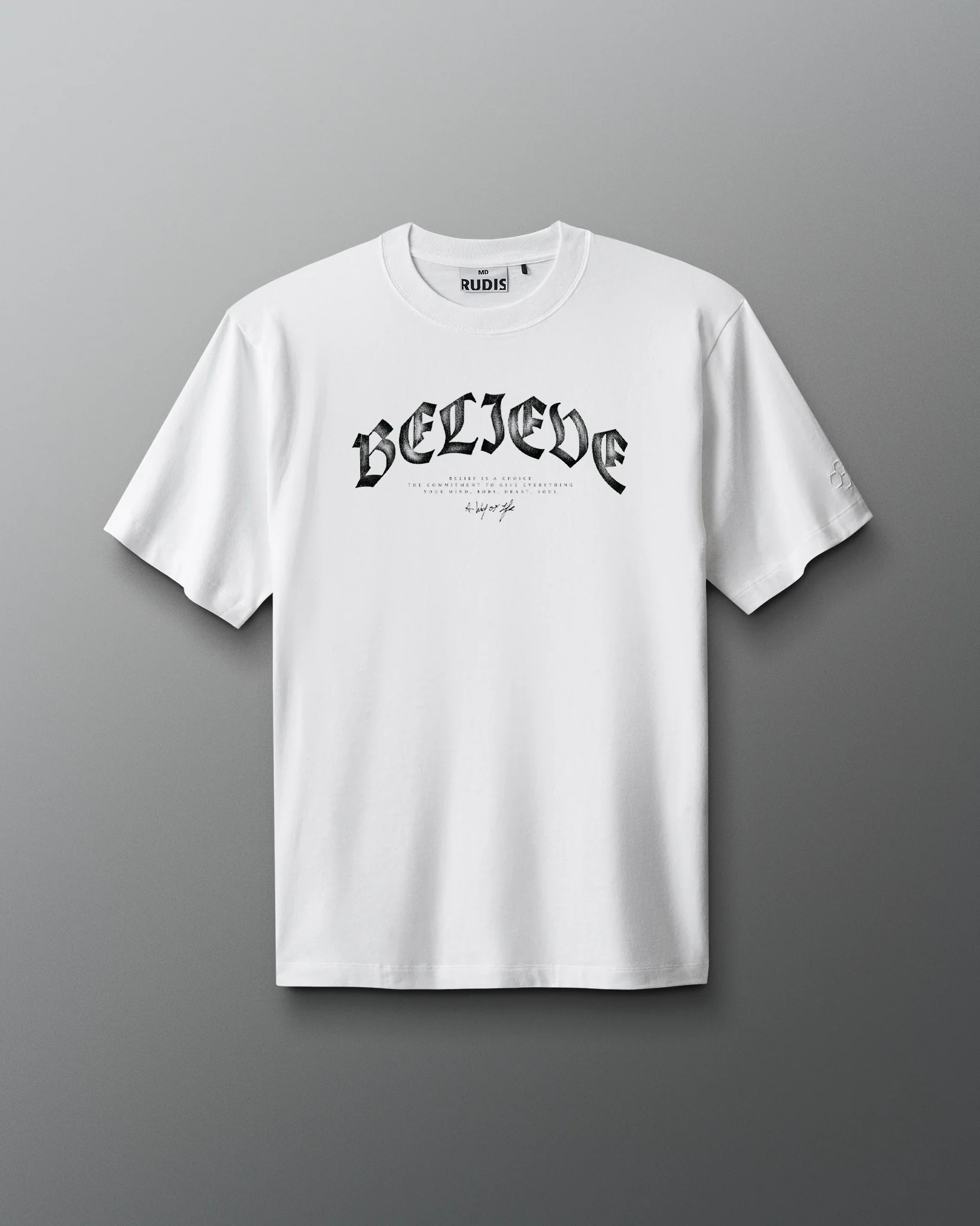 Blackletter Believe Heavyweight T-Shirt - Image 2