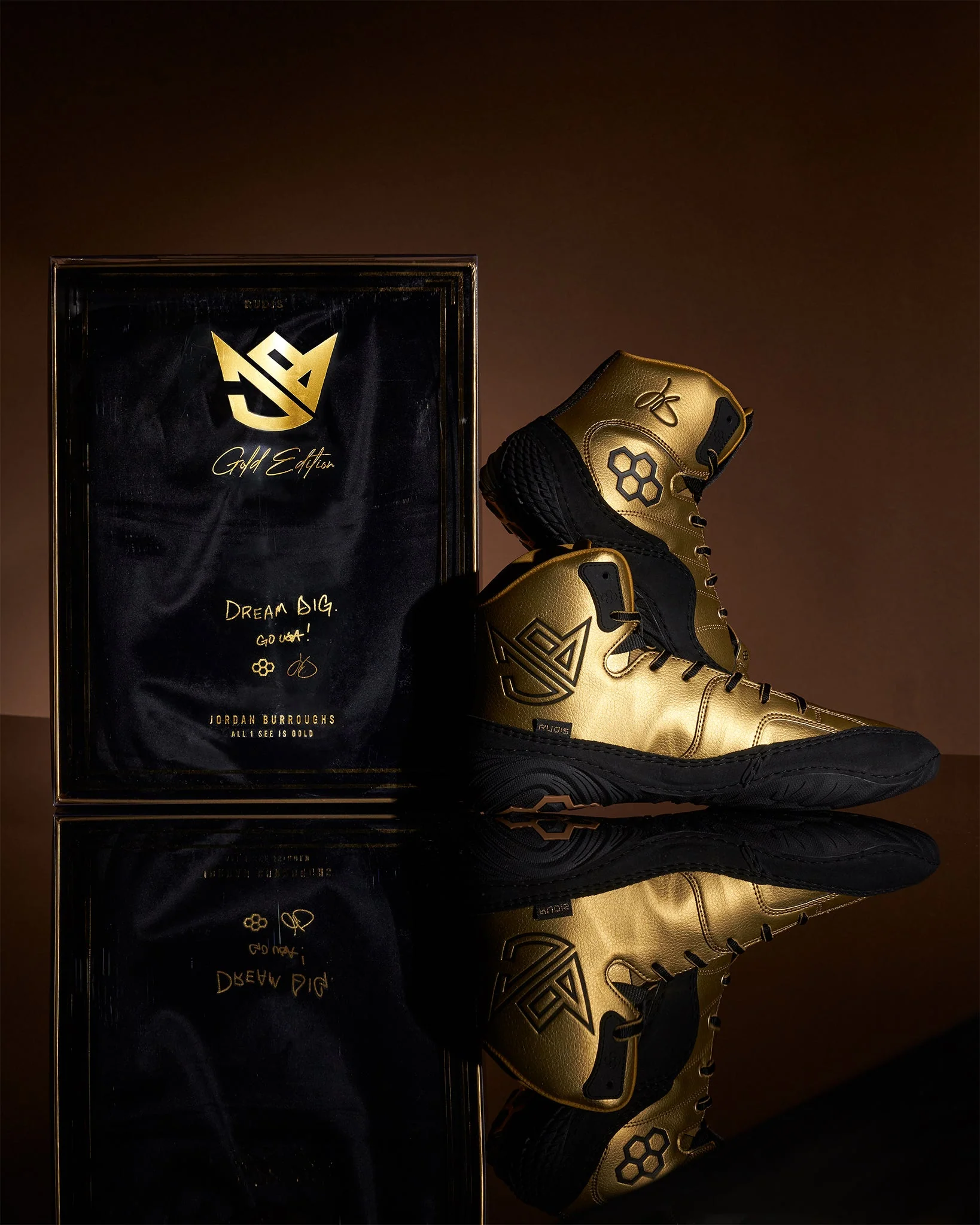 JB1 Youth Wrestling Shoes - ALLISEEISGOLD - GOLD - Image 2