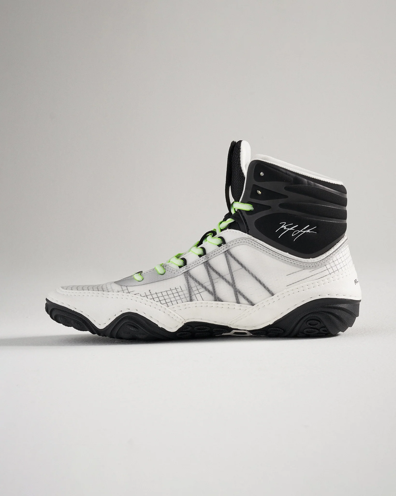 KS Infinity Adult Wrestling Shoes - Yang White/Lime - Image 4