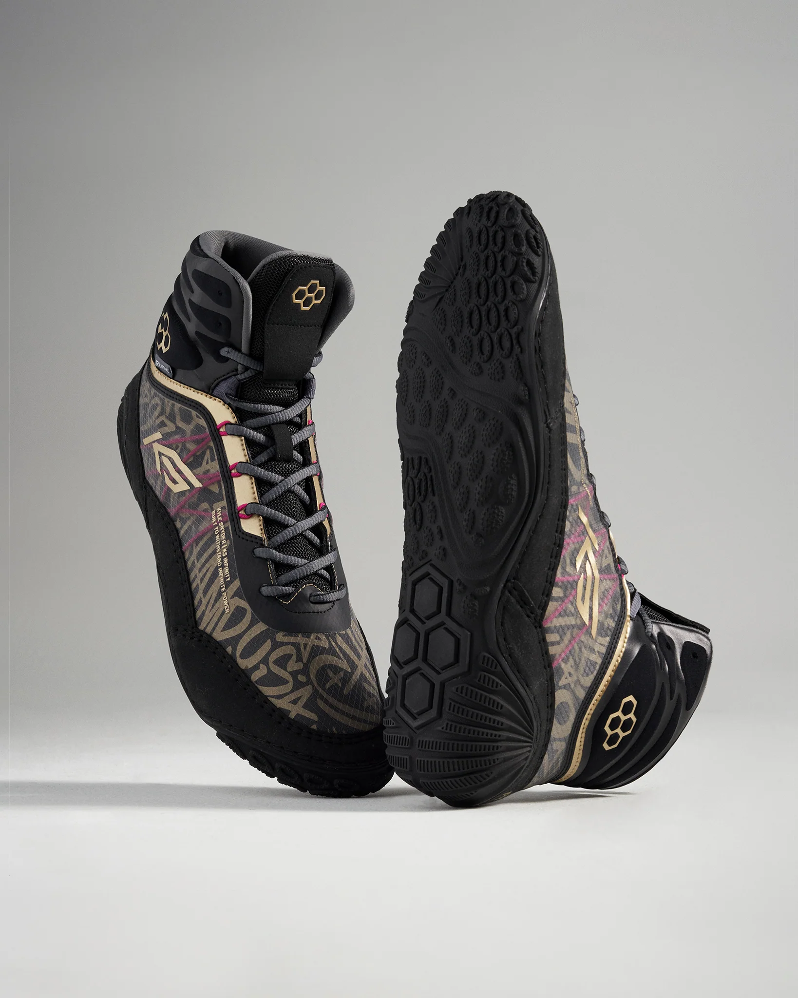 KS Infinity Edge Youth Wrestling Shoes - Black - Image 2