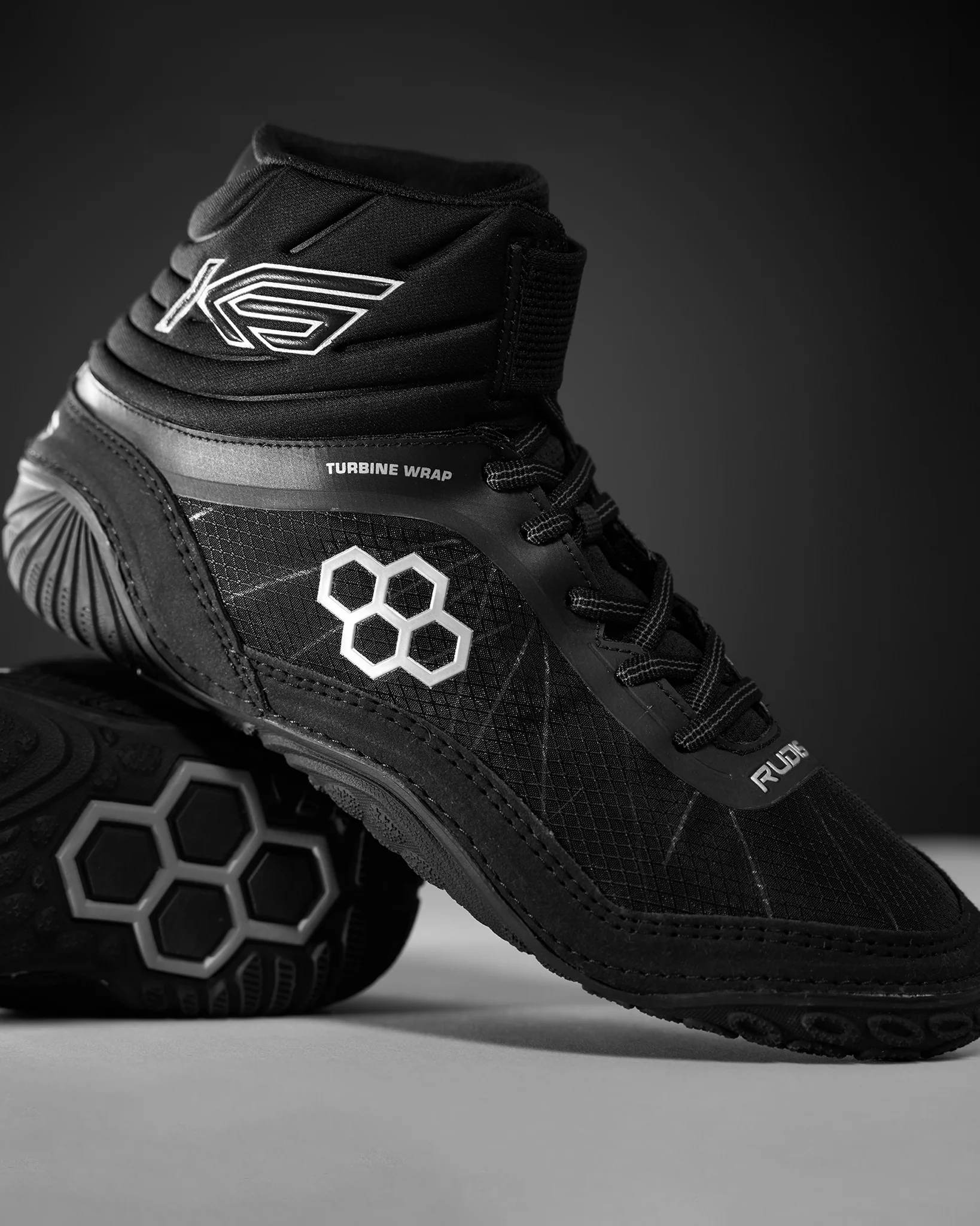 KS Turbine Adult Wrestling Shoes - Midnight Chrome - Image 2