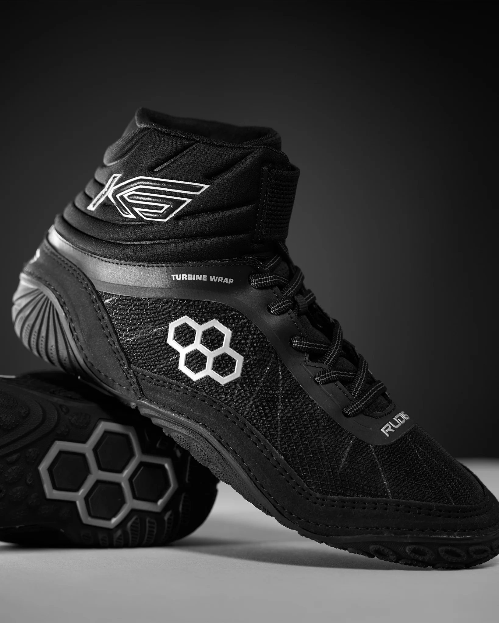 KS Turbine Youth Wrestling Shoes - Midnight Chrome - Image 2
