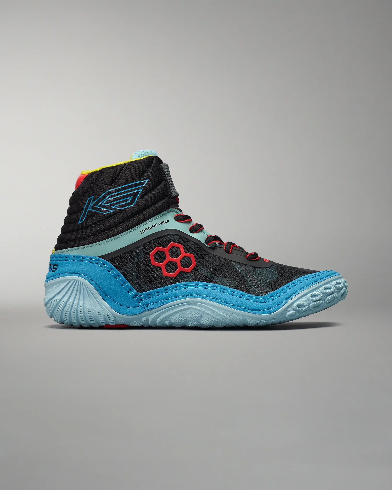 KS Turbine Youth Wrestling Shoes - Poison Blue - Image 3