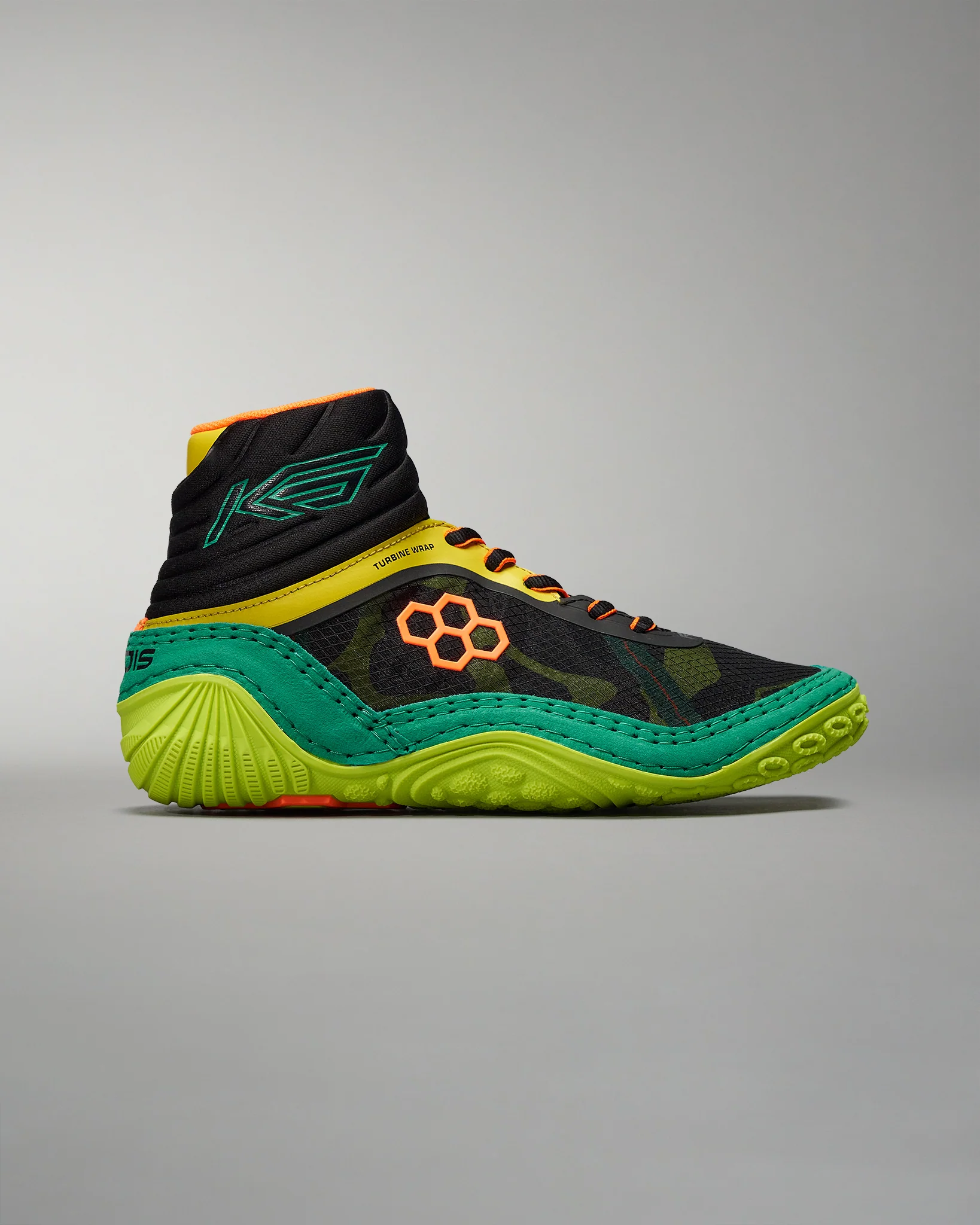 KS Turbine Youth Wrestling Shoes - Poison Green - Image 3
