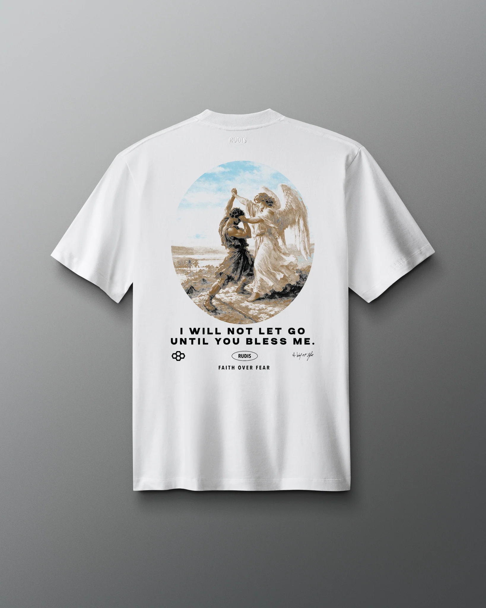 Motto Faith Over Fear Heavyweight T-Shirt - Image 3