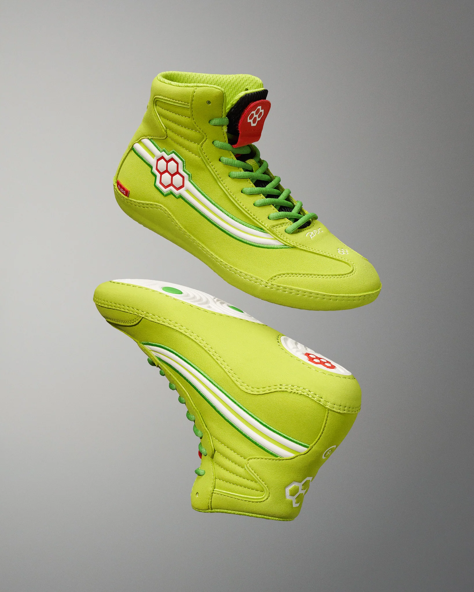 Ninety-5 Classic Youth Wrestling Shoe - Electric Green - Image 2