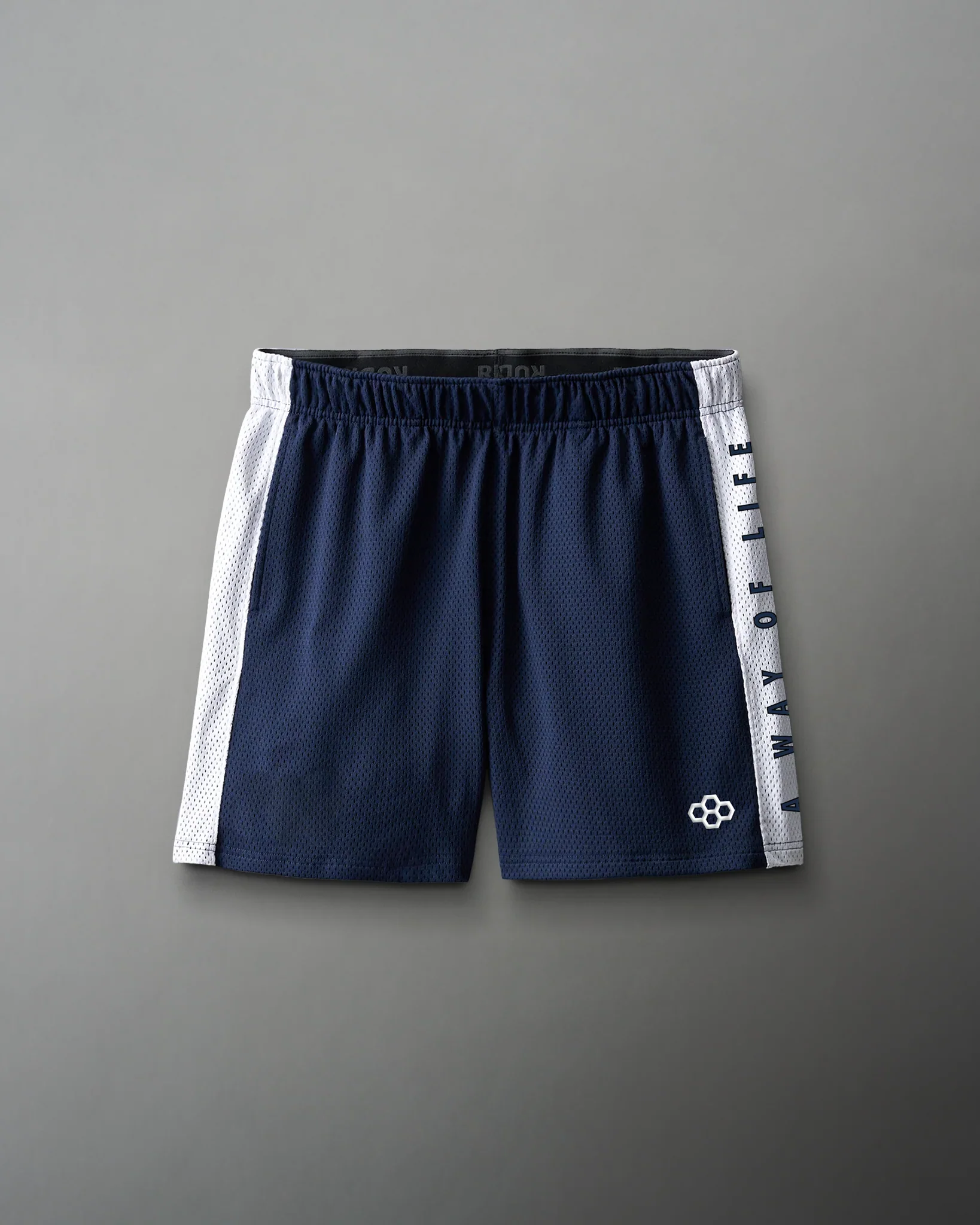 RUDIS 5" Youth Panel Mesh Short - Navy/White