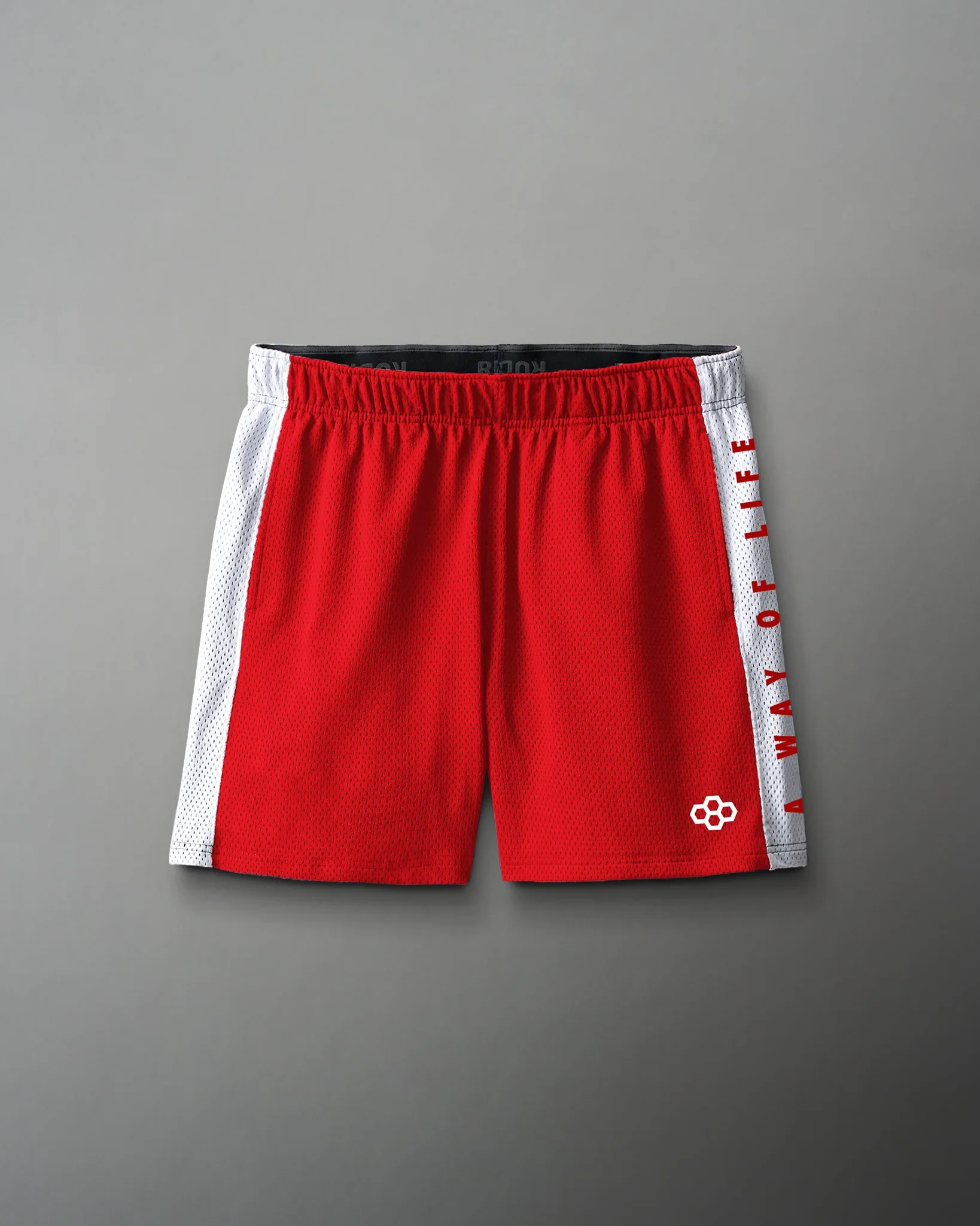 RUDIS 5" Youth Panel Mesh Short - Red/White