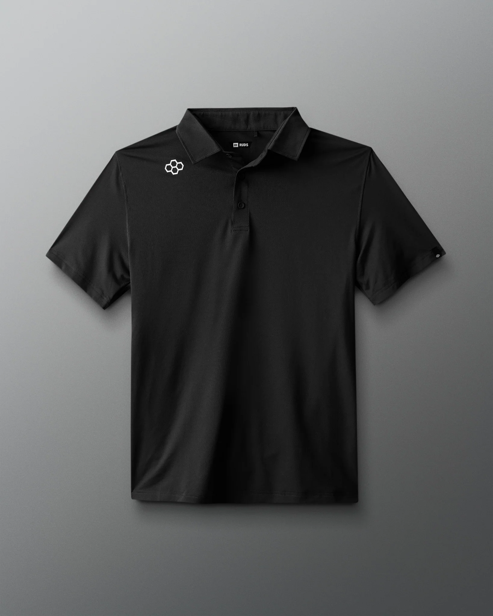 RUDIS Classic Performance Hex Polo - Black