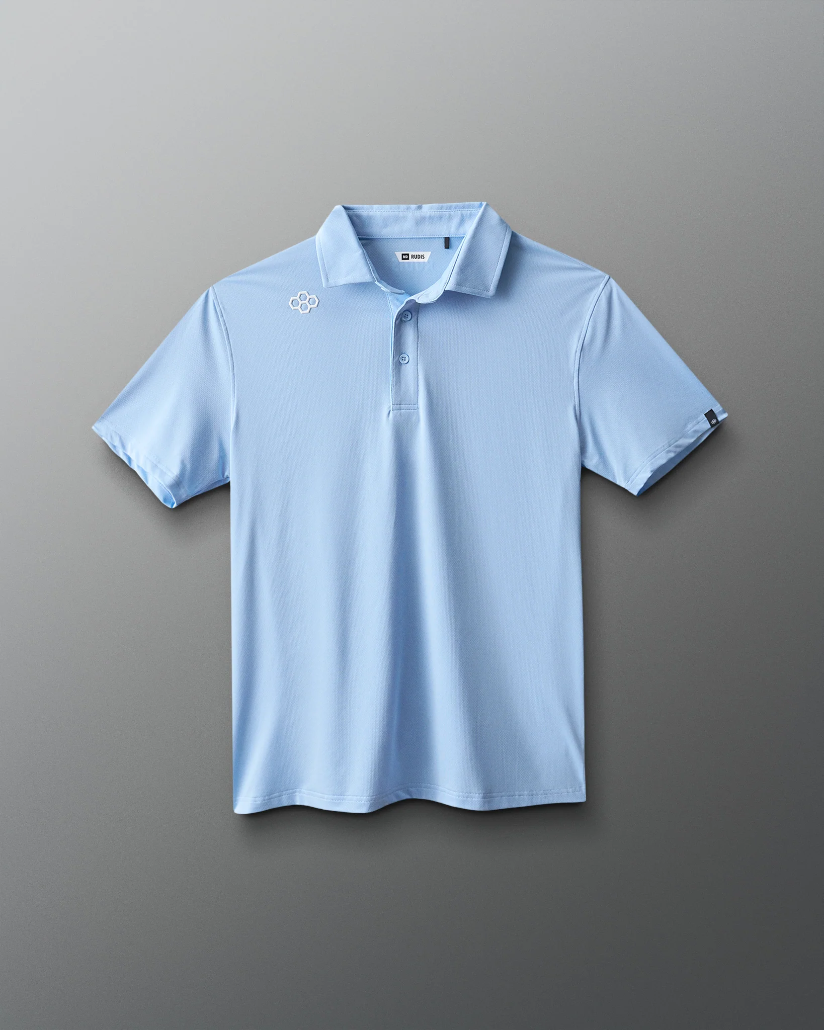 RUDIS Classic Performance Hex Polo - Light Blue