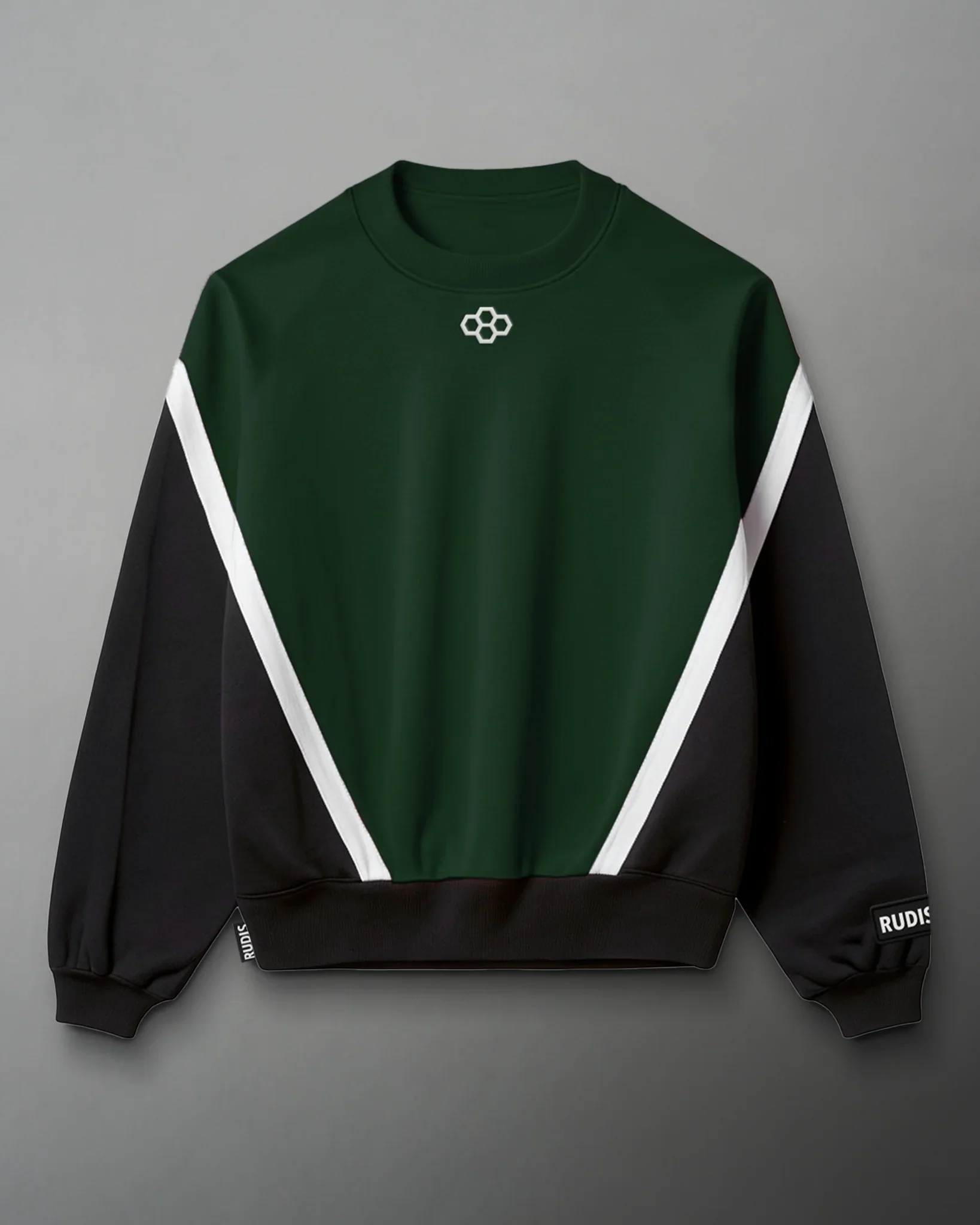 RUDIS Colorblock Crewneck - Black/Emerald