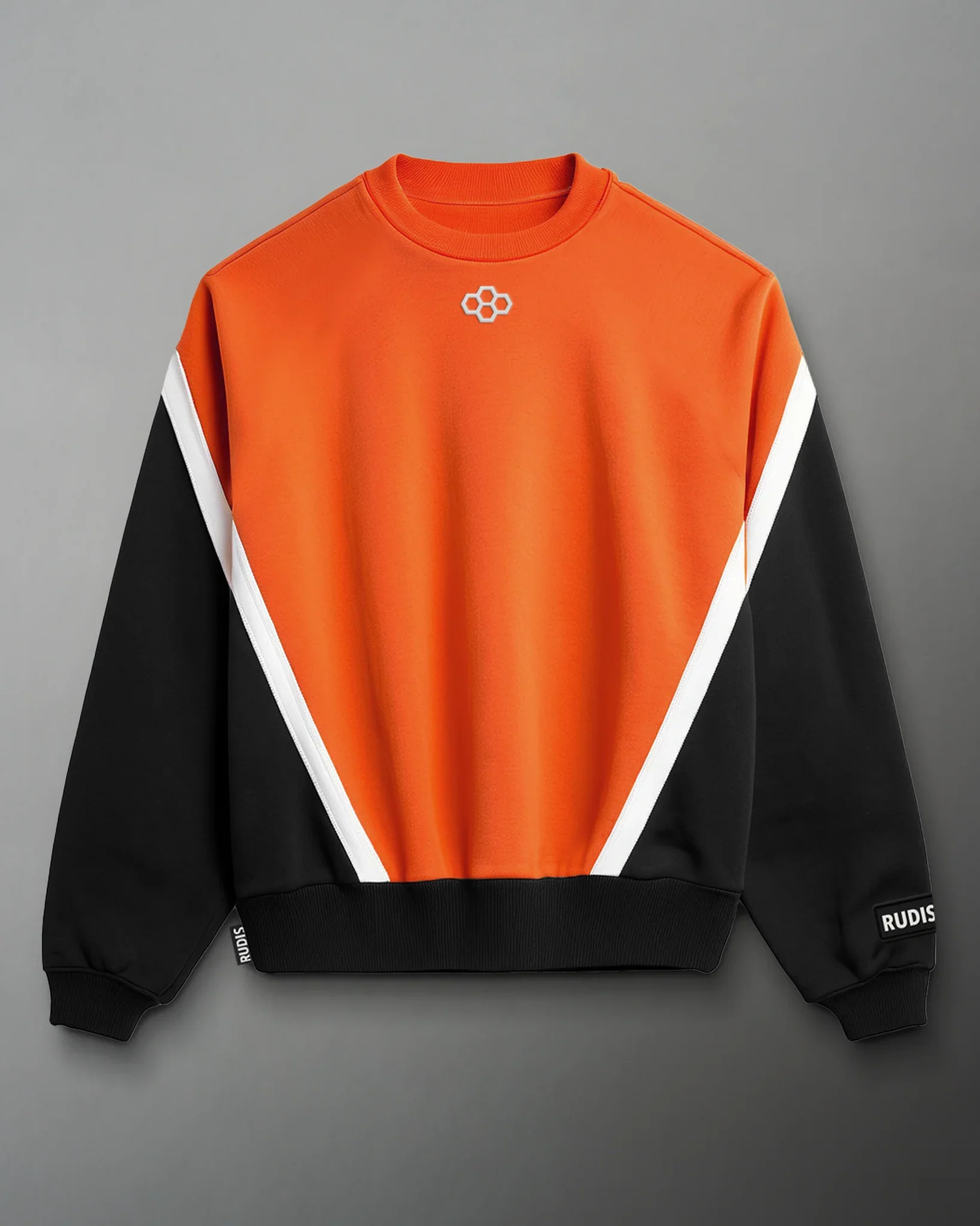 RUDIS Colorblock Crewneck - Black/Orange