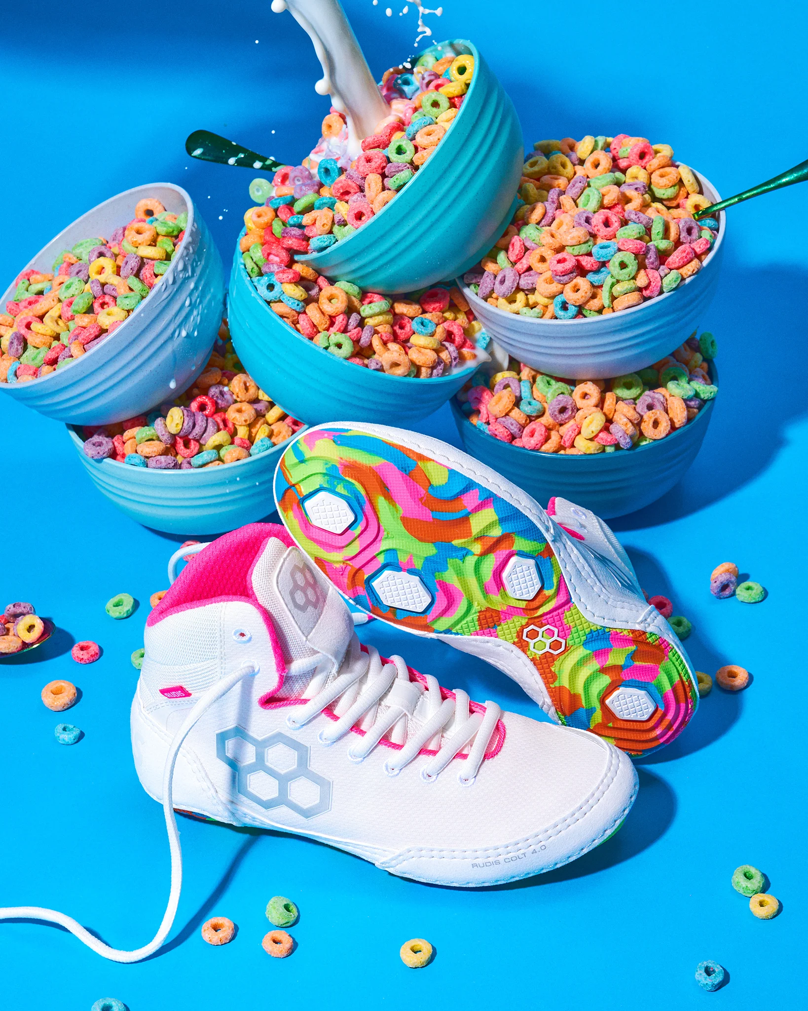 RUDIS Colt 4.0 Youth Wrestling Shoes - Neon Cereal Milk