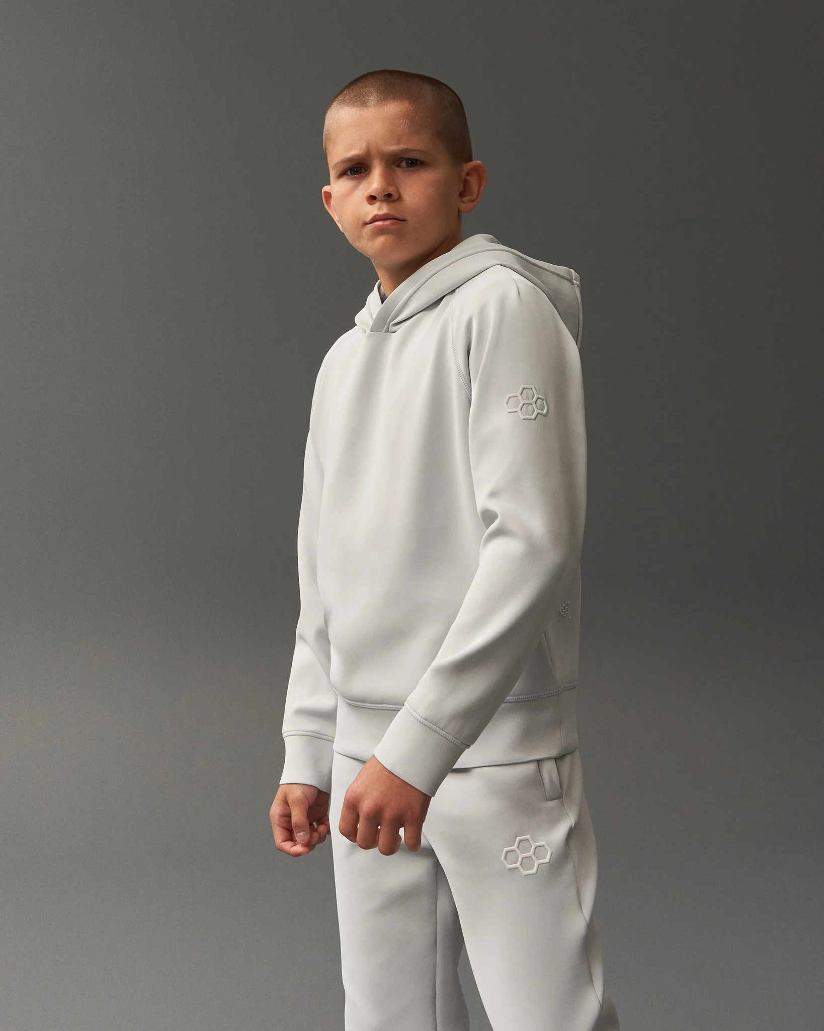 RUDIS COOL-FEEL Youth Hoodie - Lunar Gray