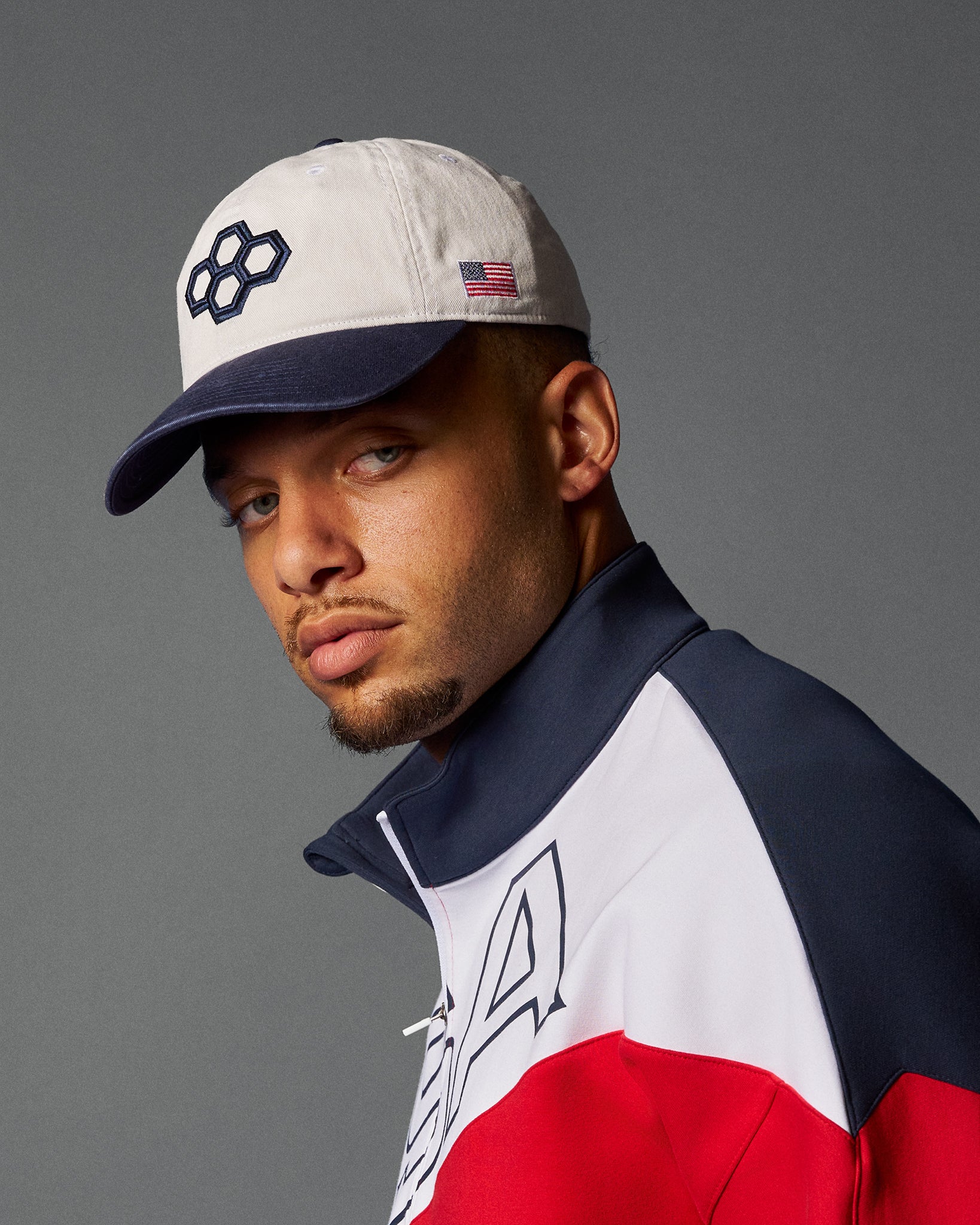 RUDIS Freestyle Unstructured Hat - White/Navy - Image 3