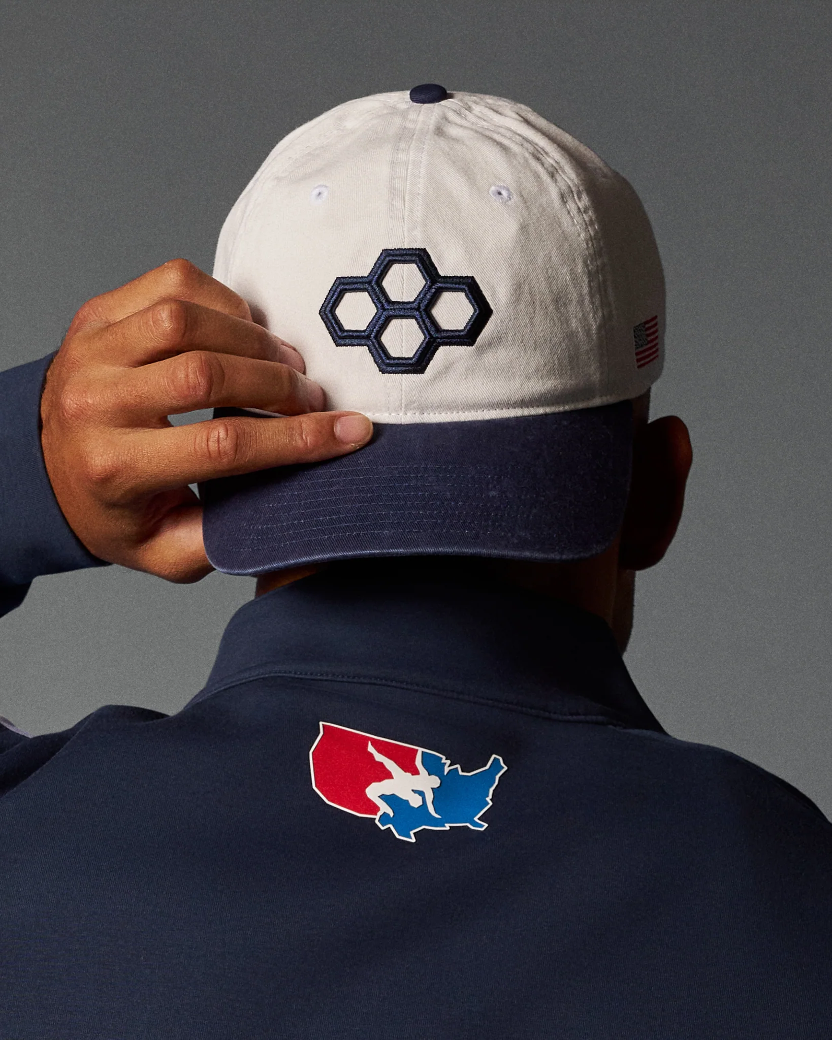 RUDIS Freestyle Unstructured Hat - White/Navy - Image 4