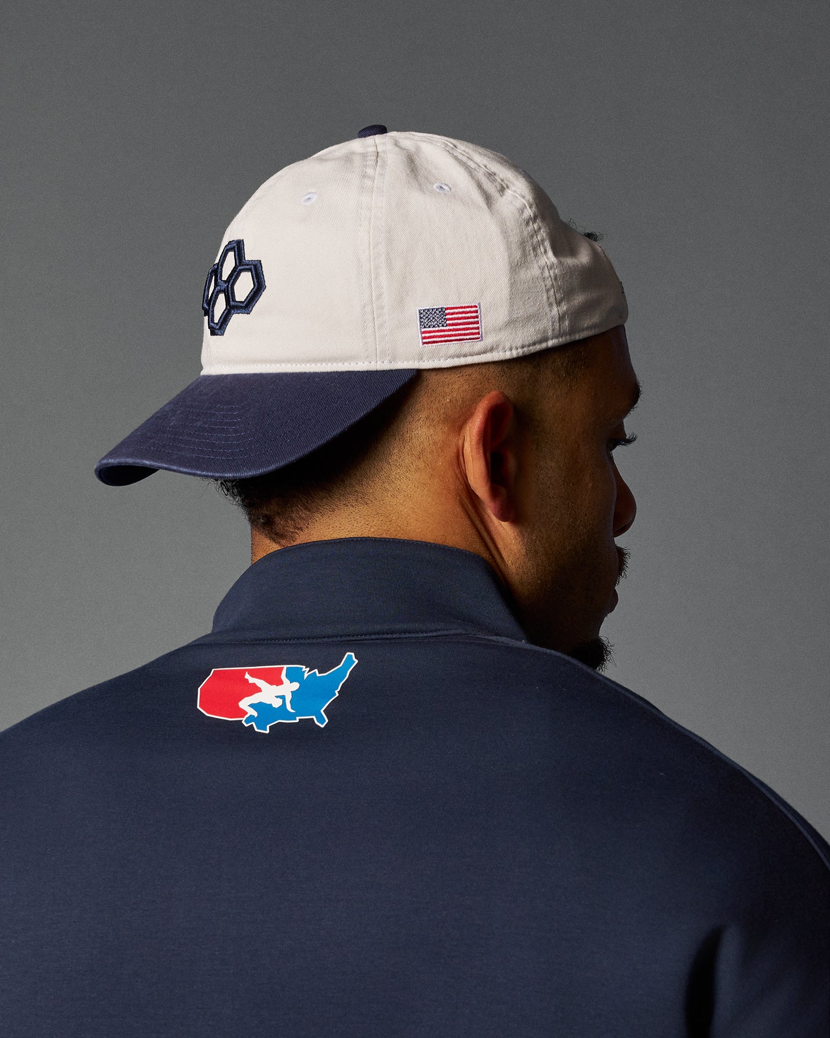 RUDIS Freestyle Unstructured Hat - White/Navy - Image 5