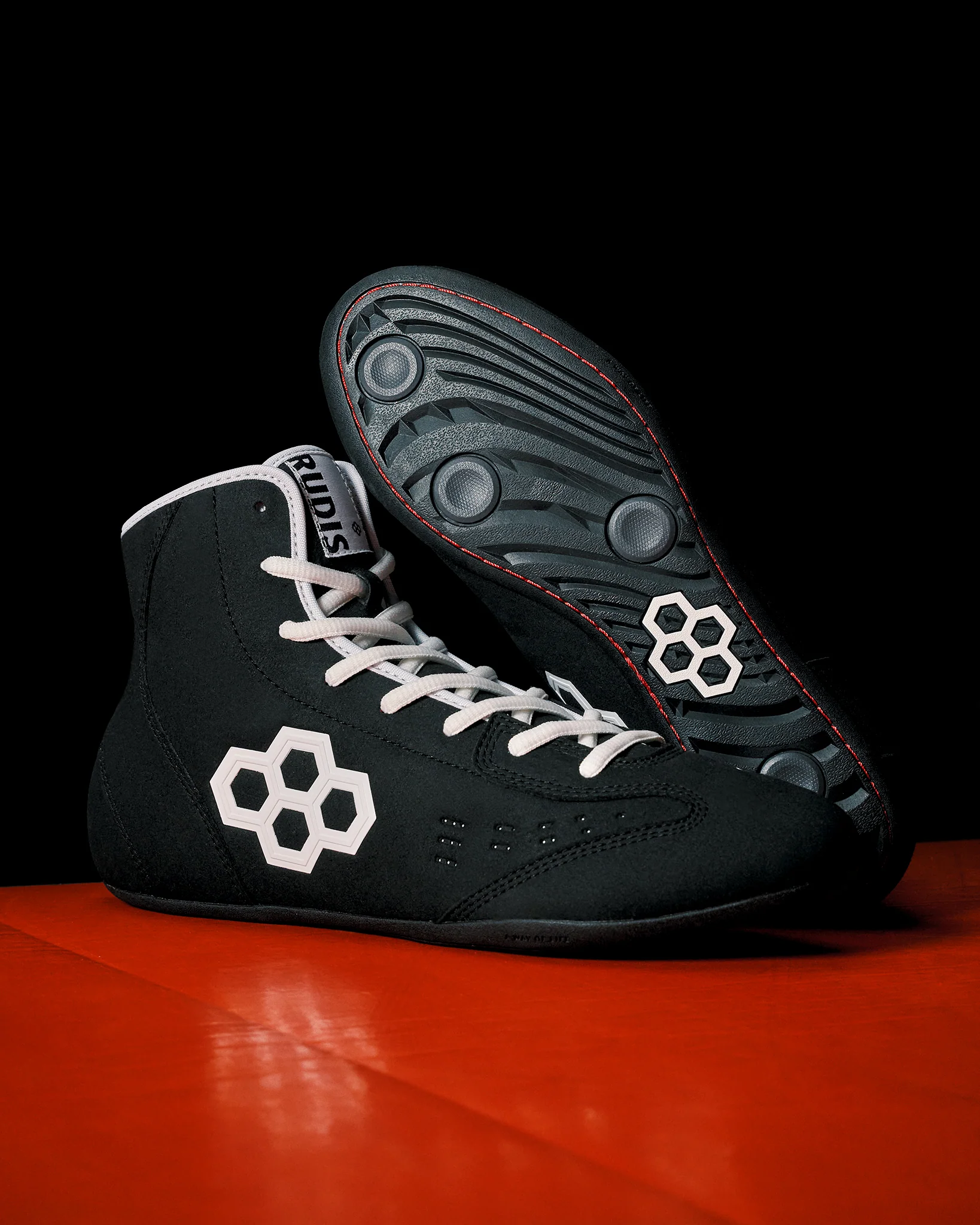 RUDIS International Adult Wrestling Shoes - Black/White - Image 2