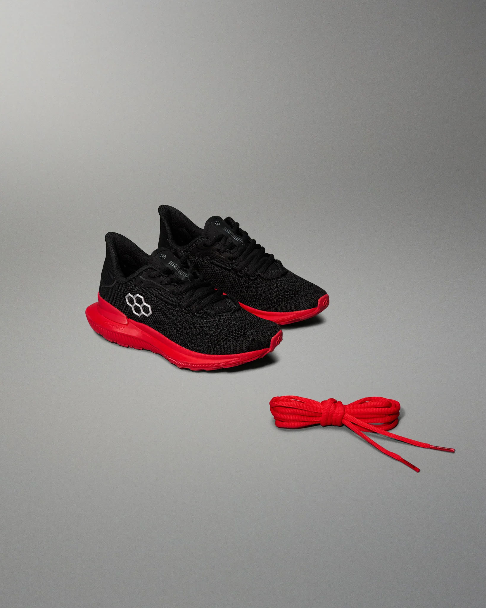 RUDIS Journey Knit Youth Training Shoes - Black/Red - Image 7