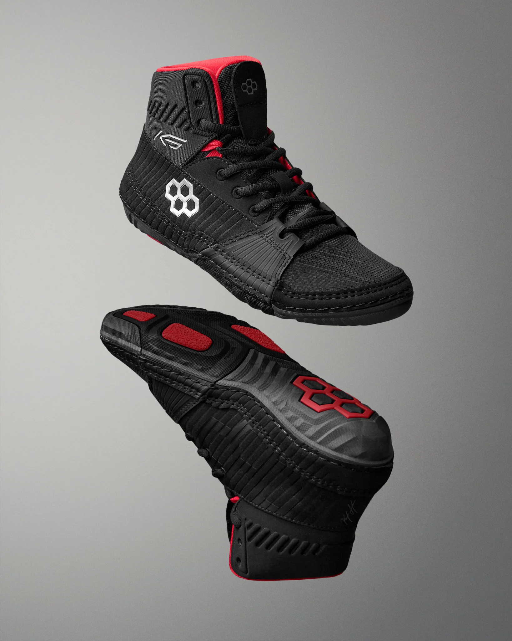 RUDIS KS Power Adult Wrestling Shoes - Black/Red - Image 2