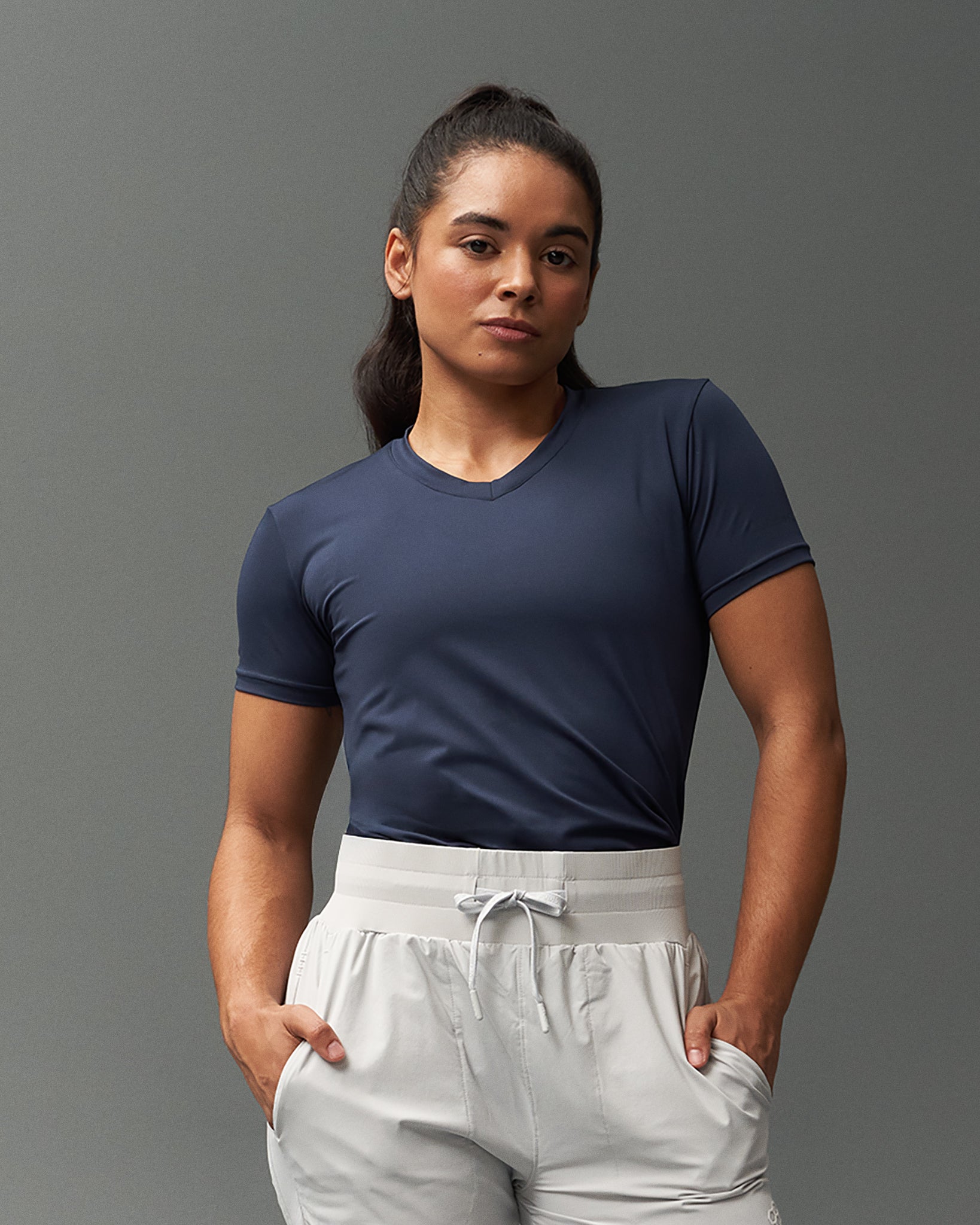 RUDIS Performance Women's V-Neck T-Shirt - Navy