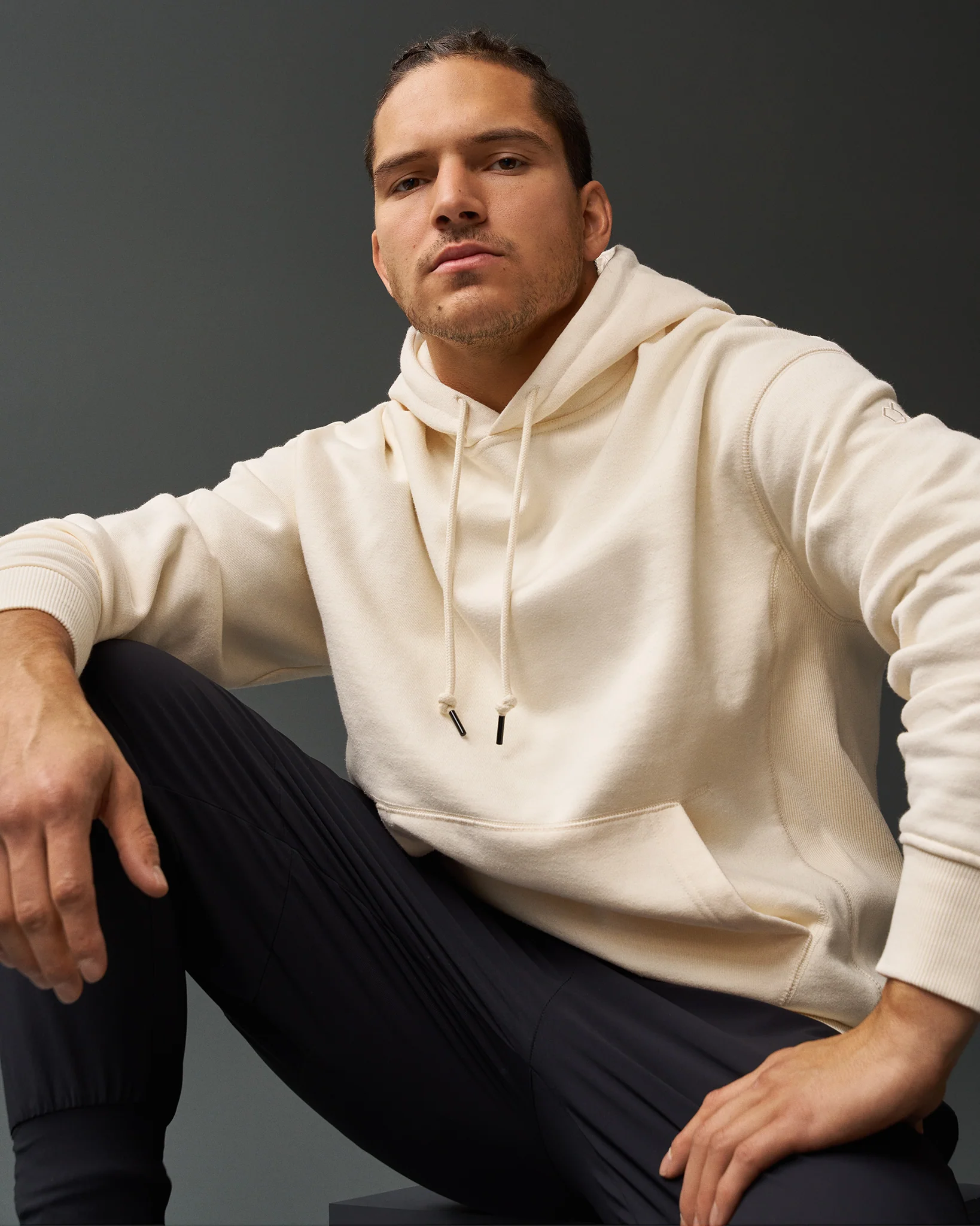 RUDIS Titan Heavyweight Fleece Hoodie - Cream - Image 3