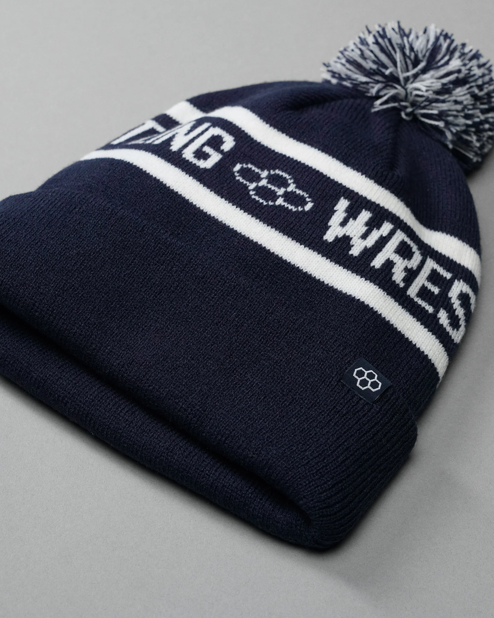 RUDIS Two Tone Pom Beanie - Navy/White - Image 2
