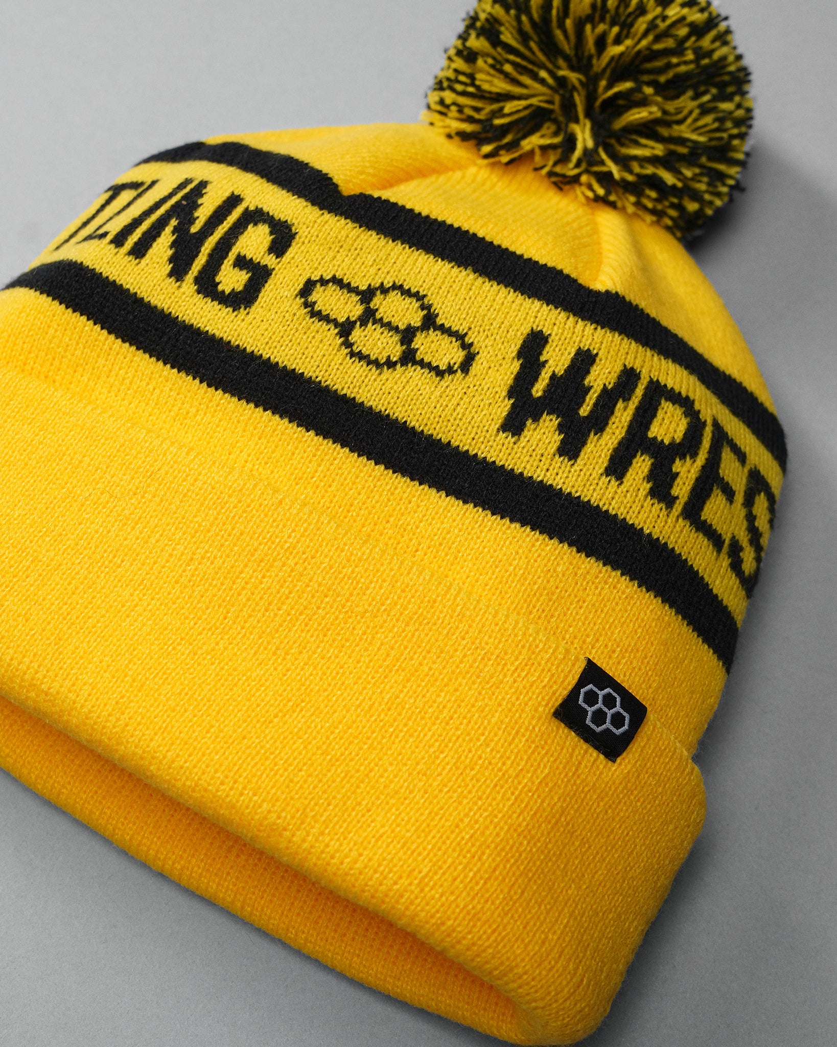 RUDIS Two Tone Pom Beanie - Yellow/Black - Image 2