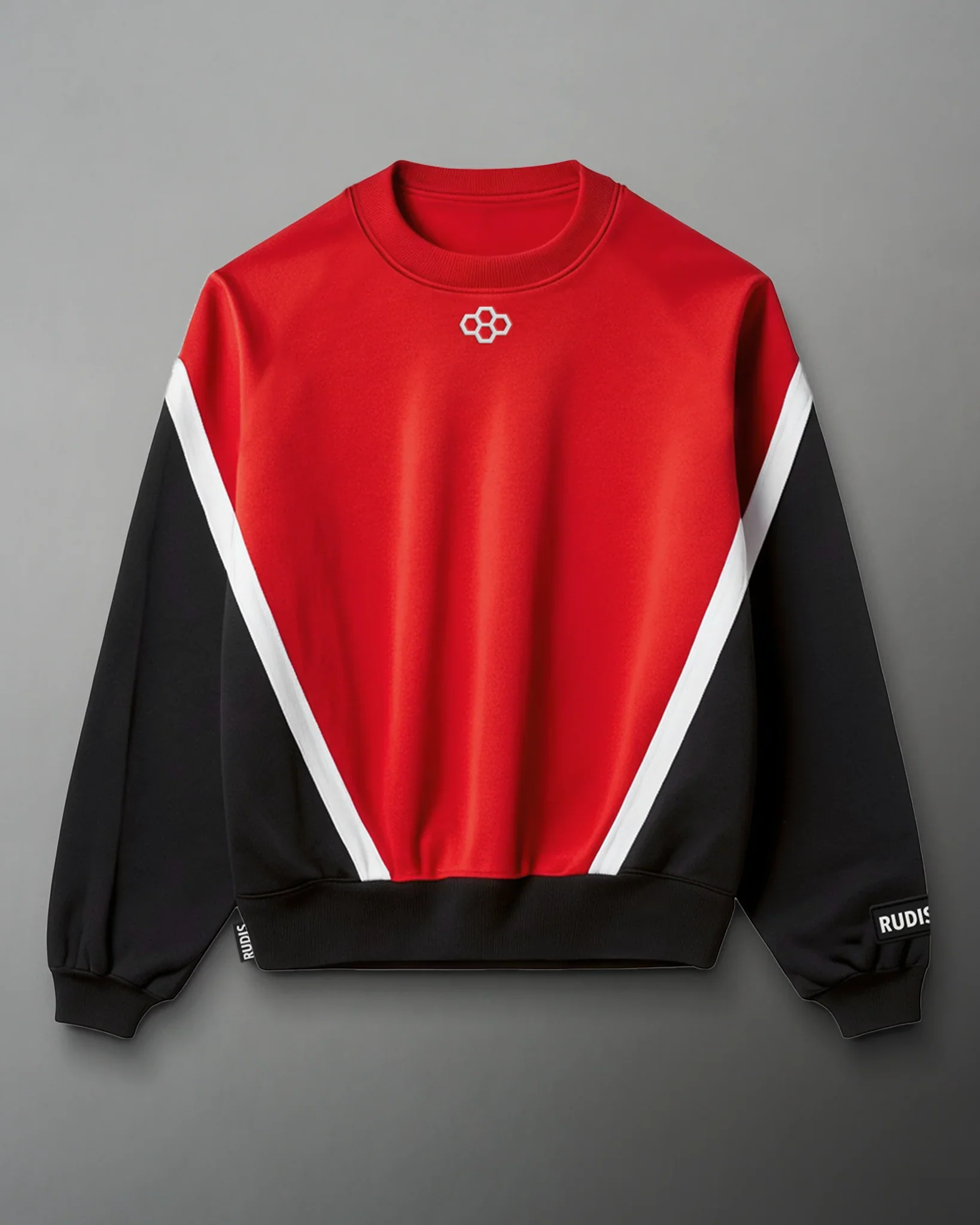 RUDIS Youth Colorblock Crewneck - Black/Red