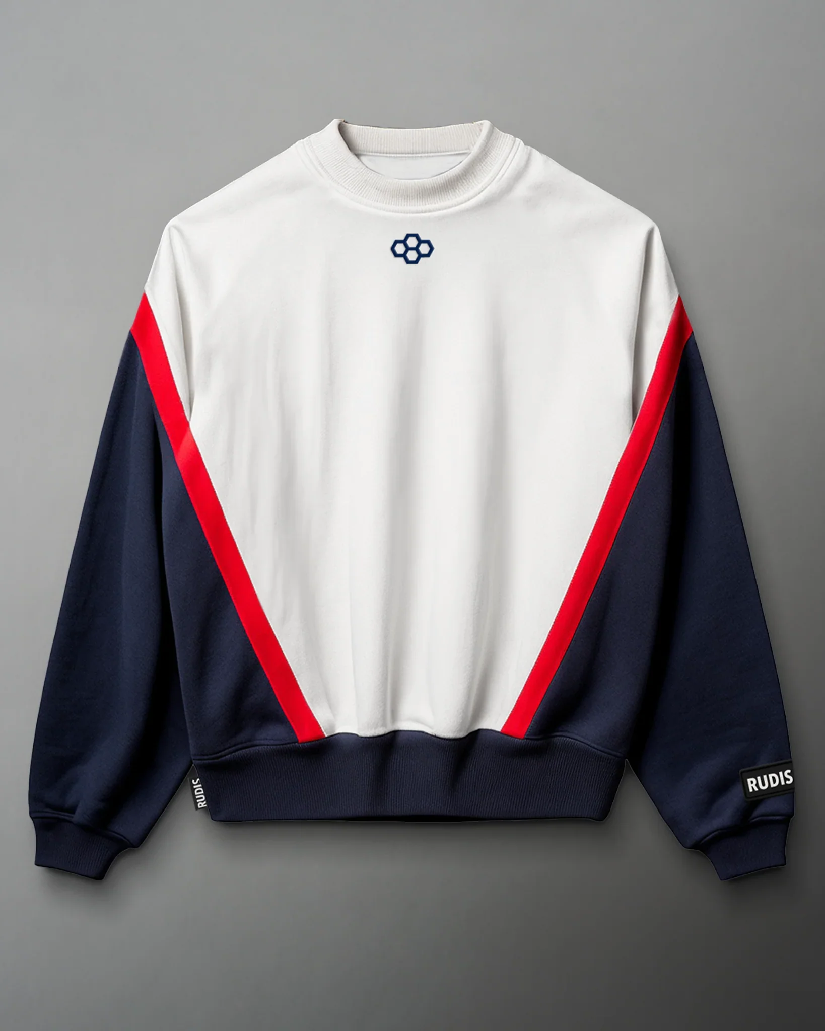 RUDIS Youth Colorblock Crewneck - Red/White/Navy