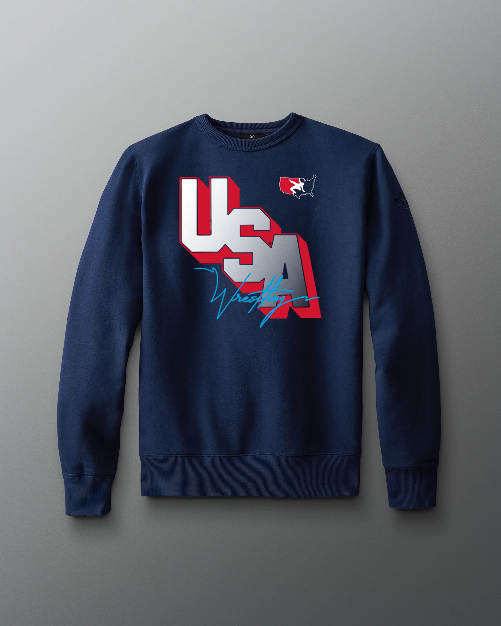 USA Wrestling Block Comfort Fleece Crewneck - Image 2