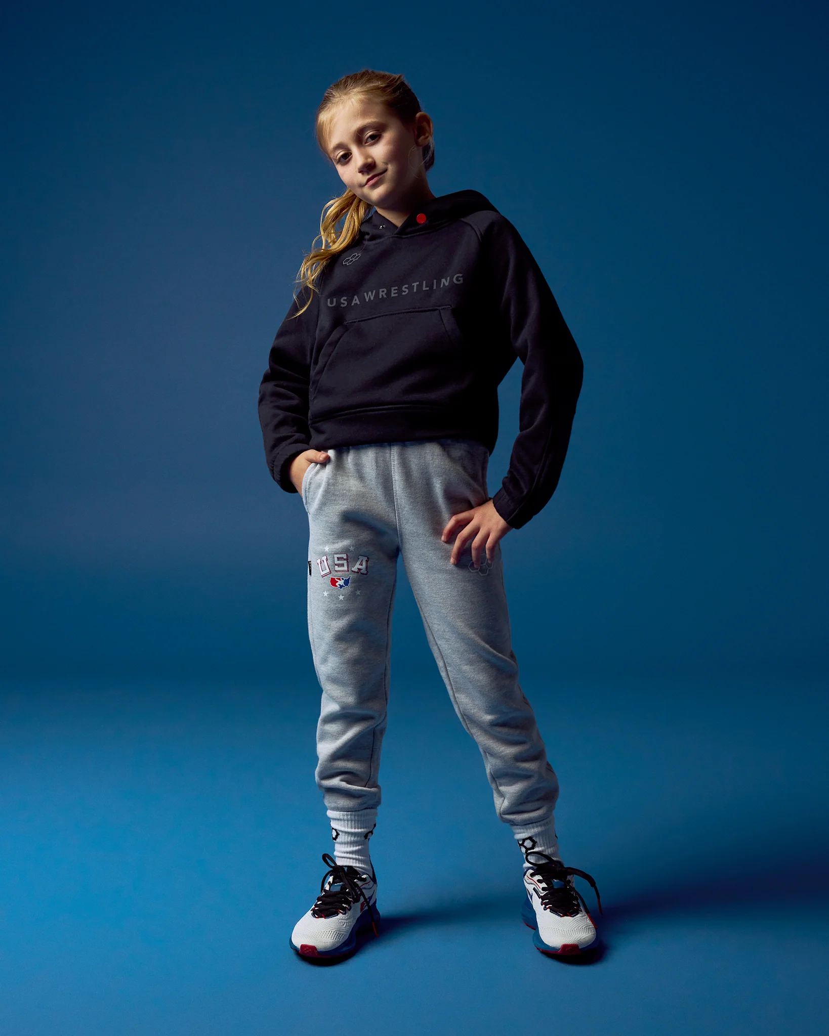 USA Wrestling Boxy Tech Fleece Girl's Hoodie - Image 3