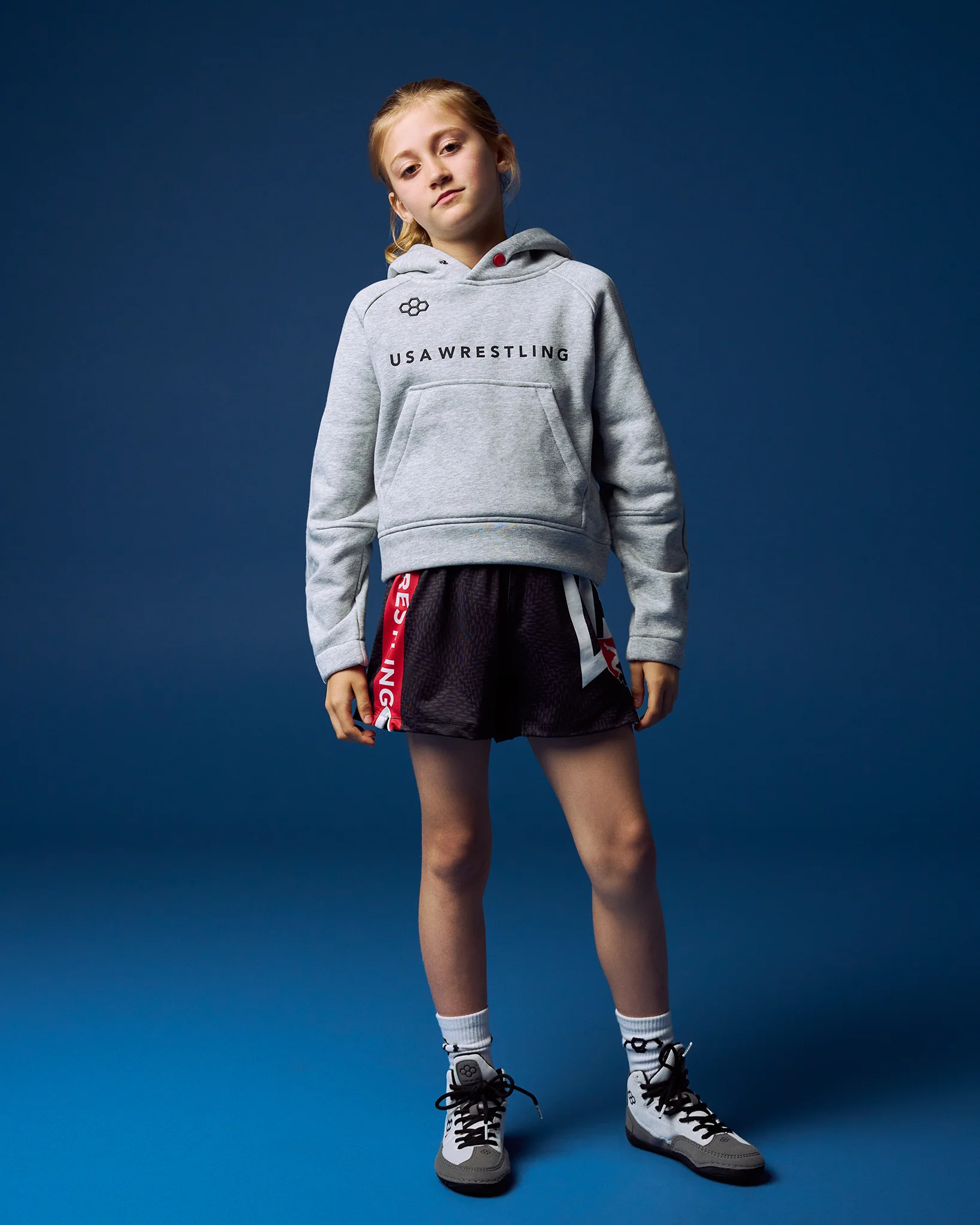 USA Wrestling Boxy Tech Fleece Girl's Hoodie - Image 4