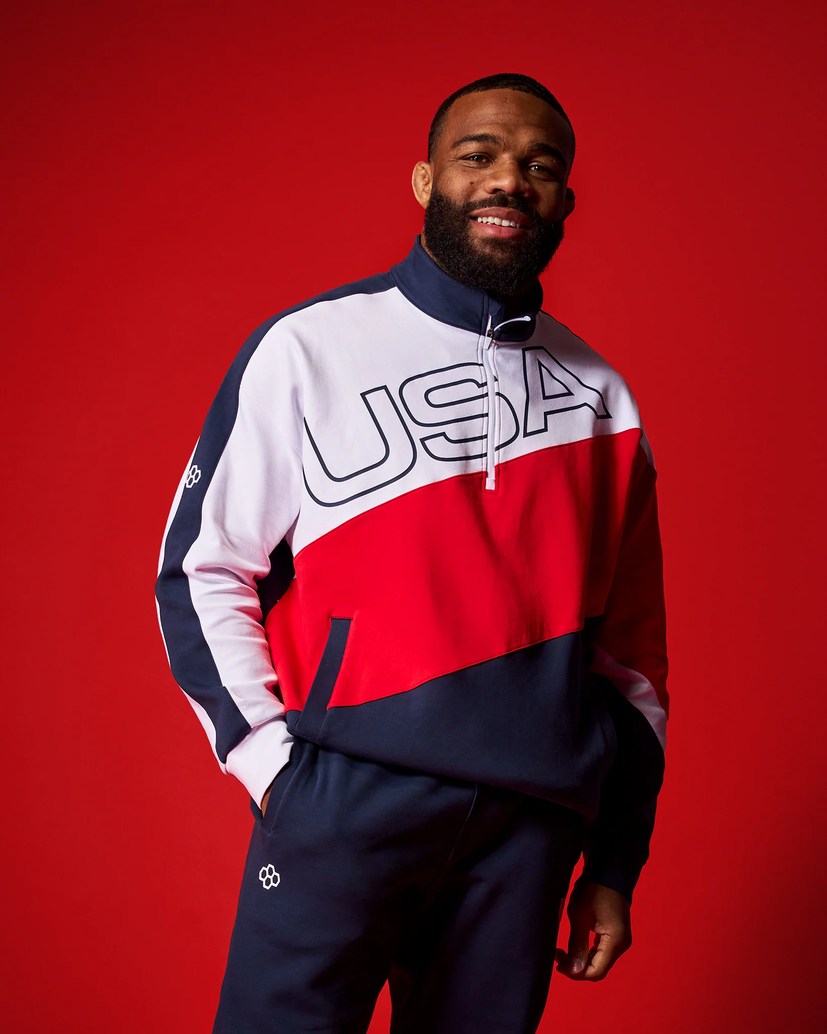 USA Wrestling Colorblock 1/4 Zip
