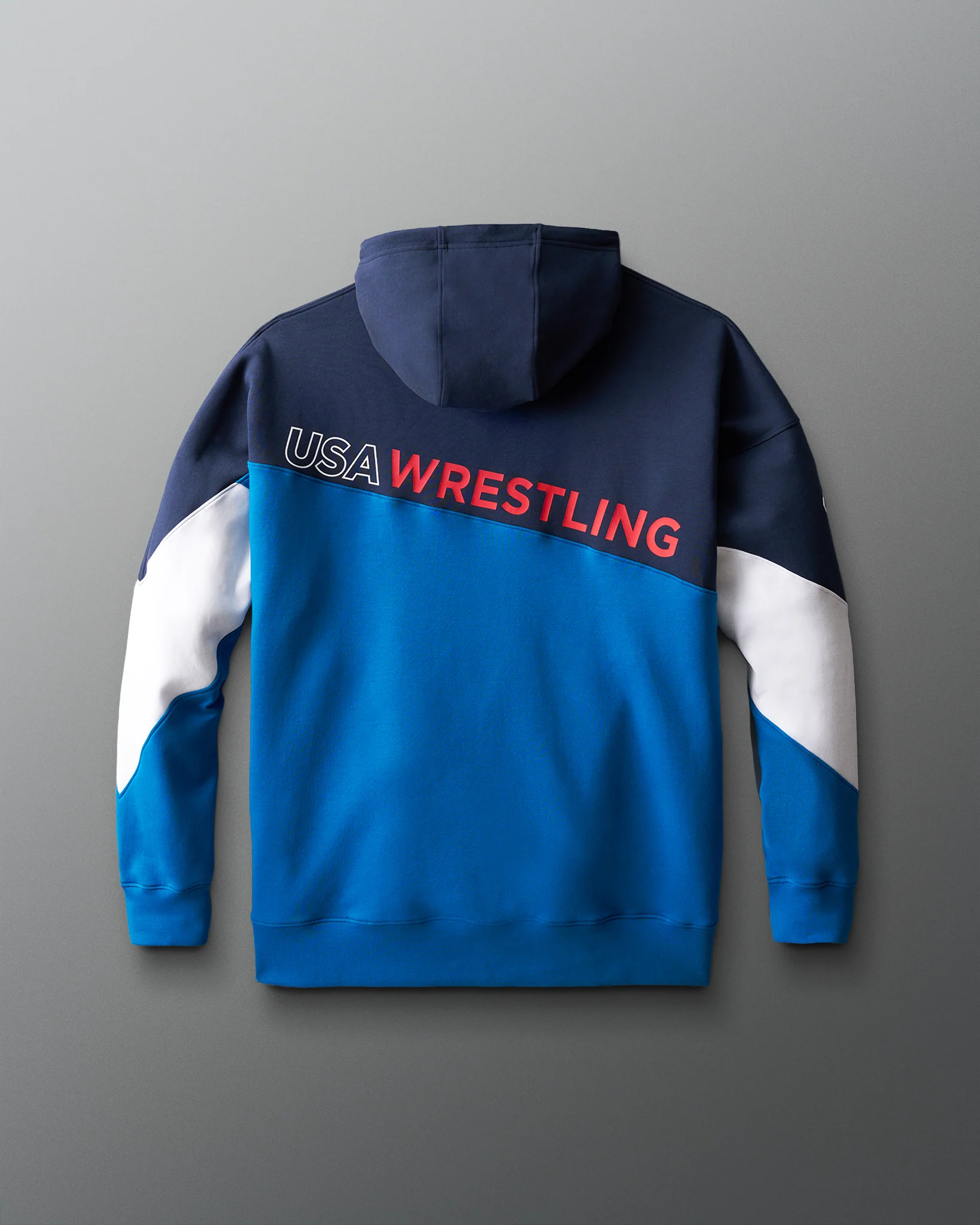 USA Wrestling Colorblock Hoodie - Navy/Blue/White - Image 3