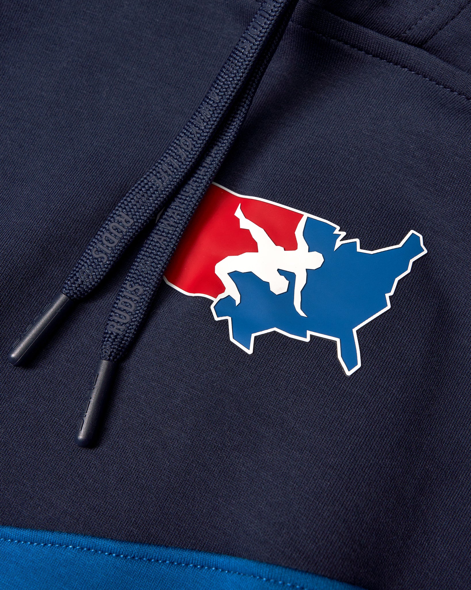USA Wrestling Colorblock Hoodie - Navy/Blue/White - Image 4