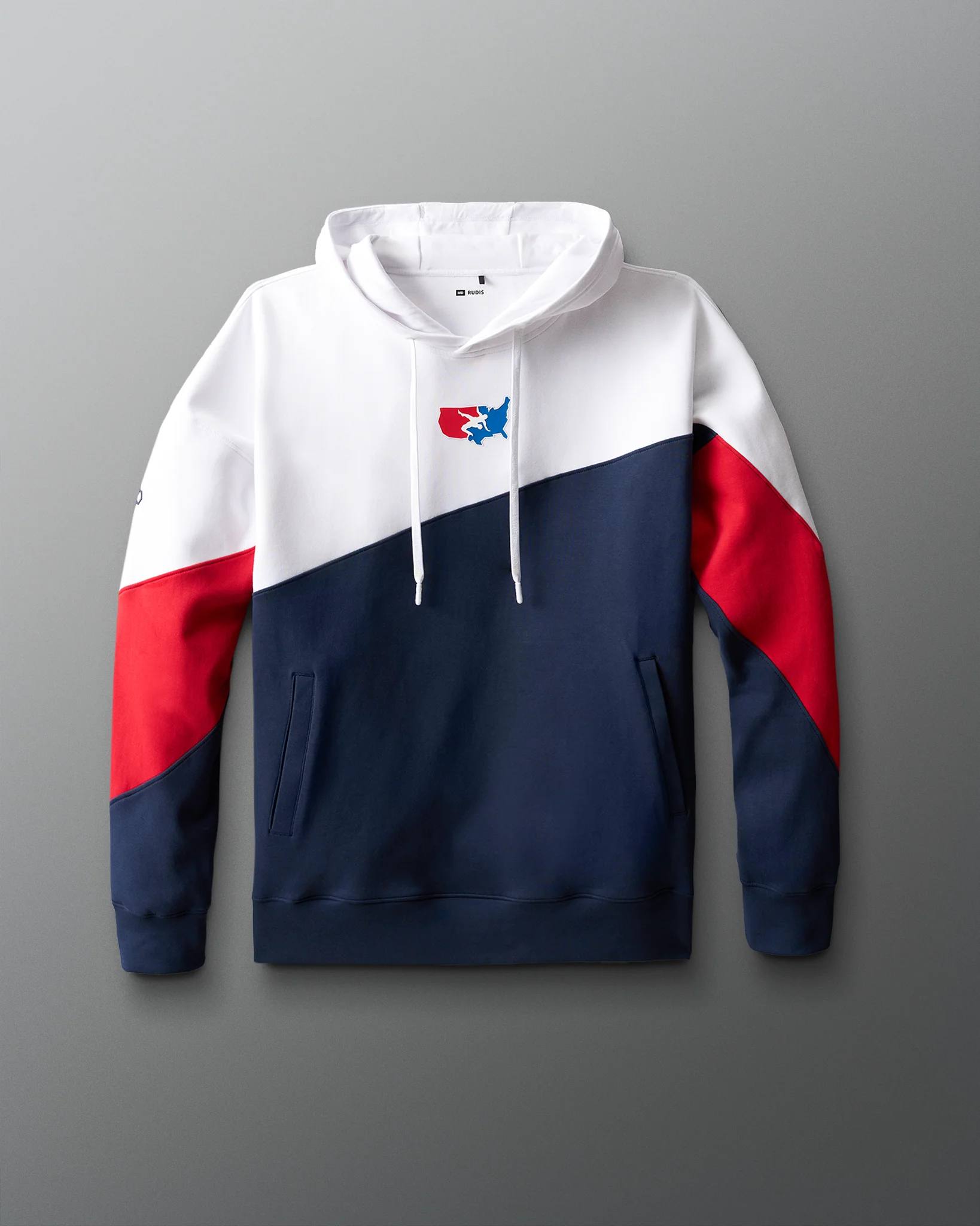 USA Wrestling Colorblock Hoodie - Navy/White/Red - Image 2