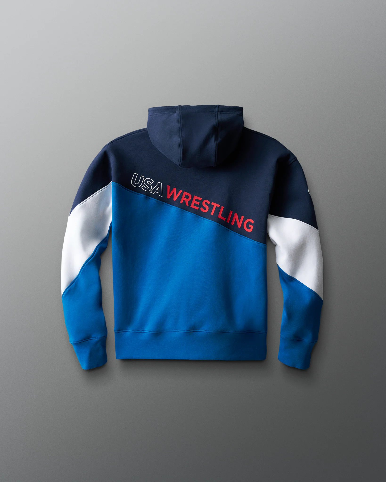 USA Wrestling Colorblock Youth Hoodie - Navy/Blue/White - Image 2