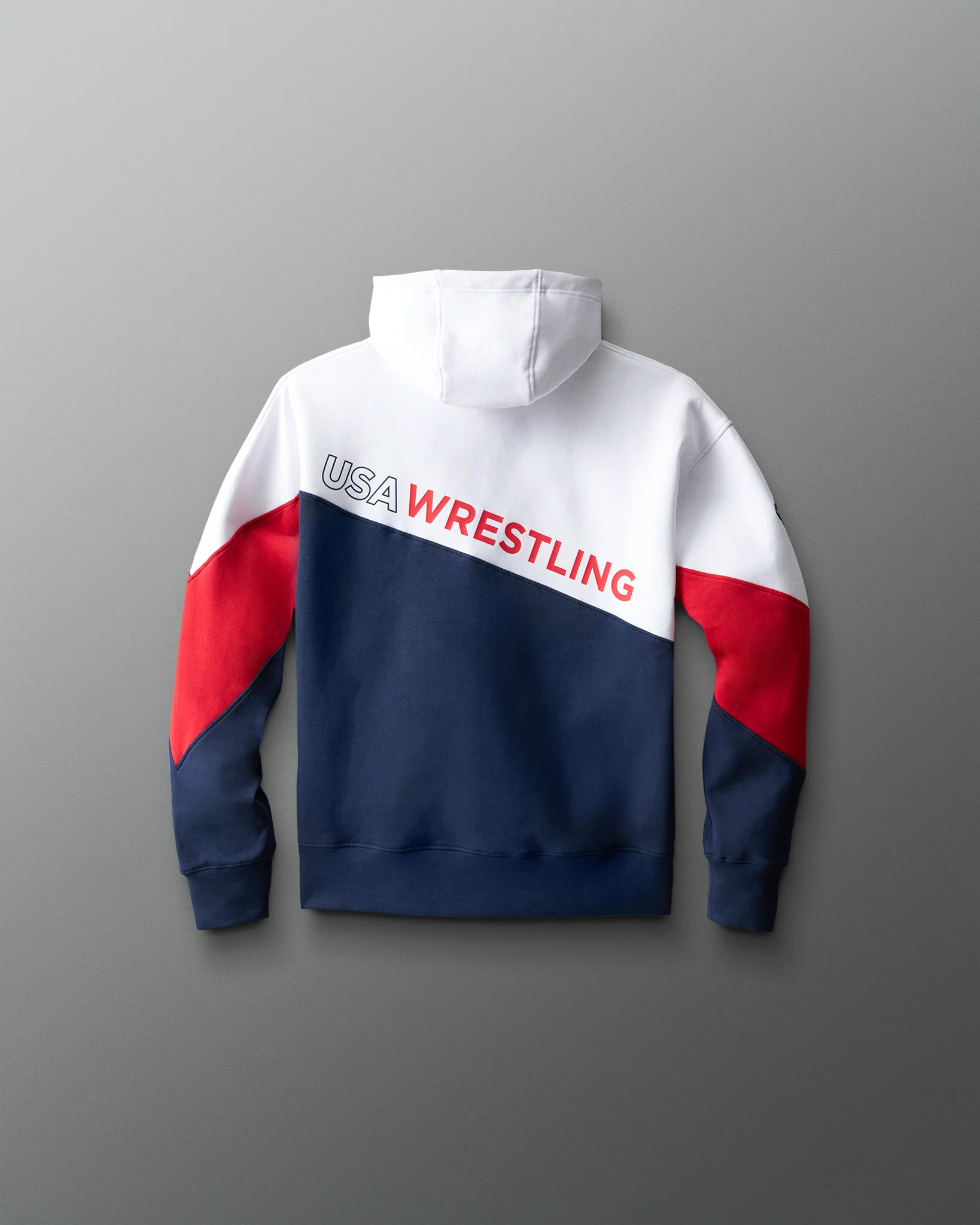 USA Wrestling Colorblock Youth Hoodie - Navy/White/Red - Image 2