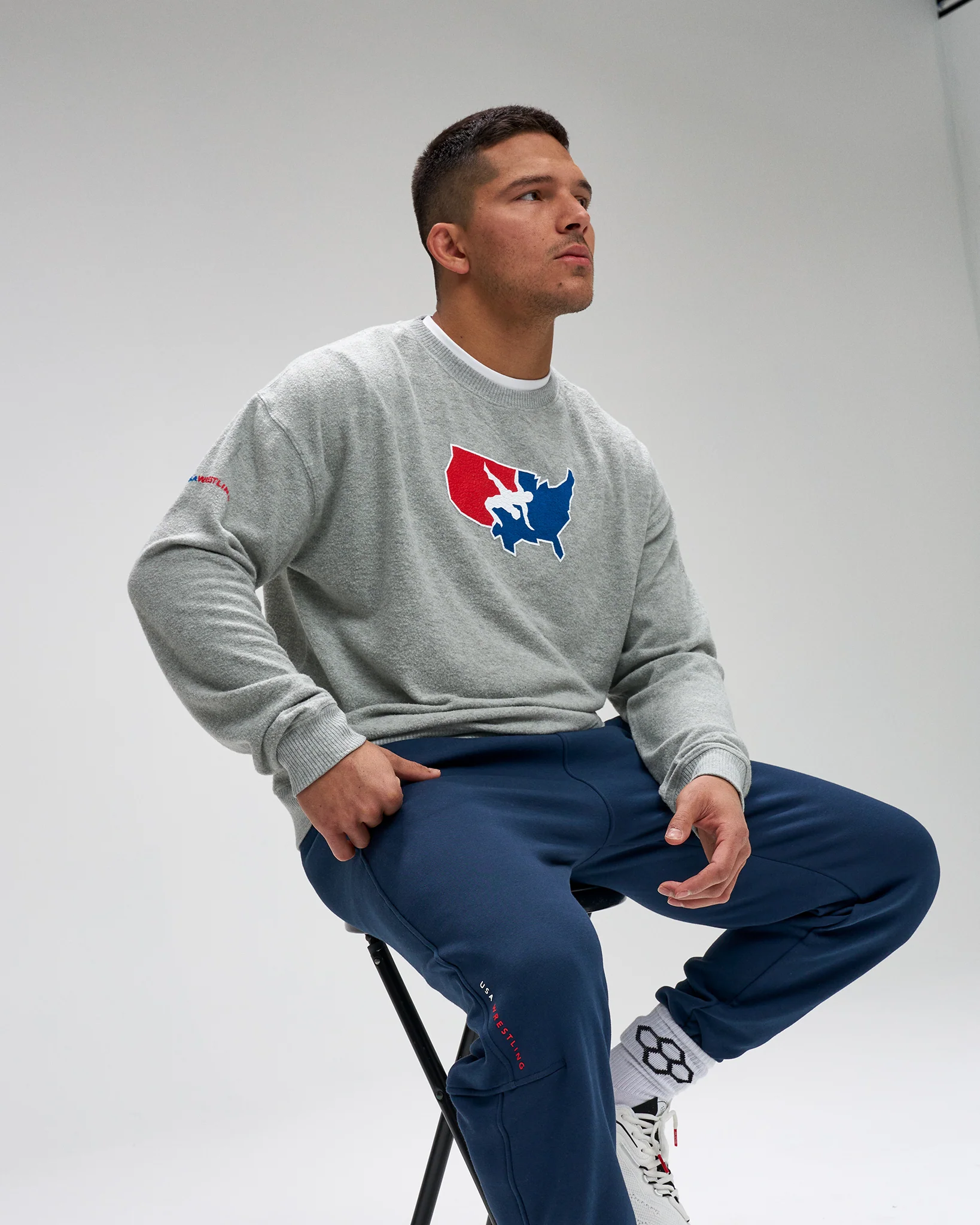 USA Wrestling Logo Hacci Crewneck - Image 4