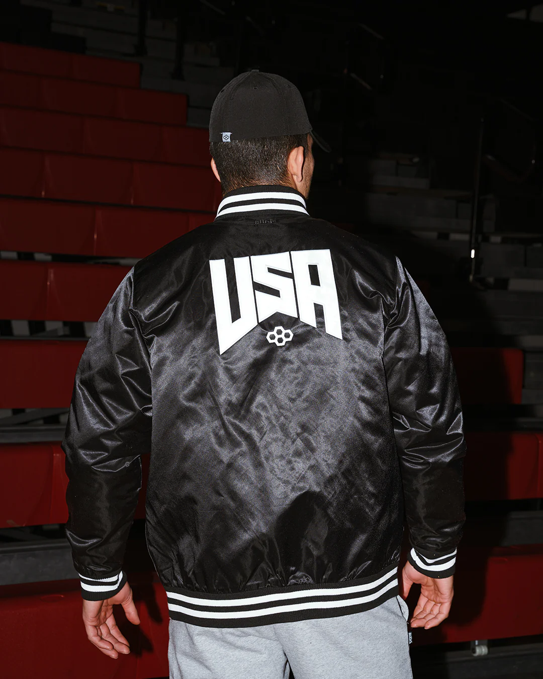 USA Wrestling Logo Satin Jacket - Image 2