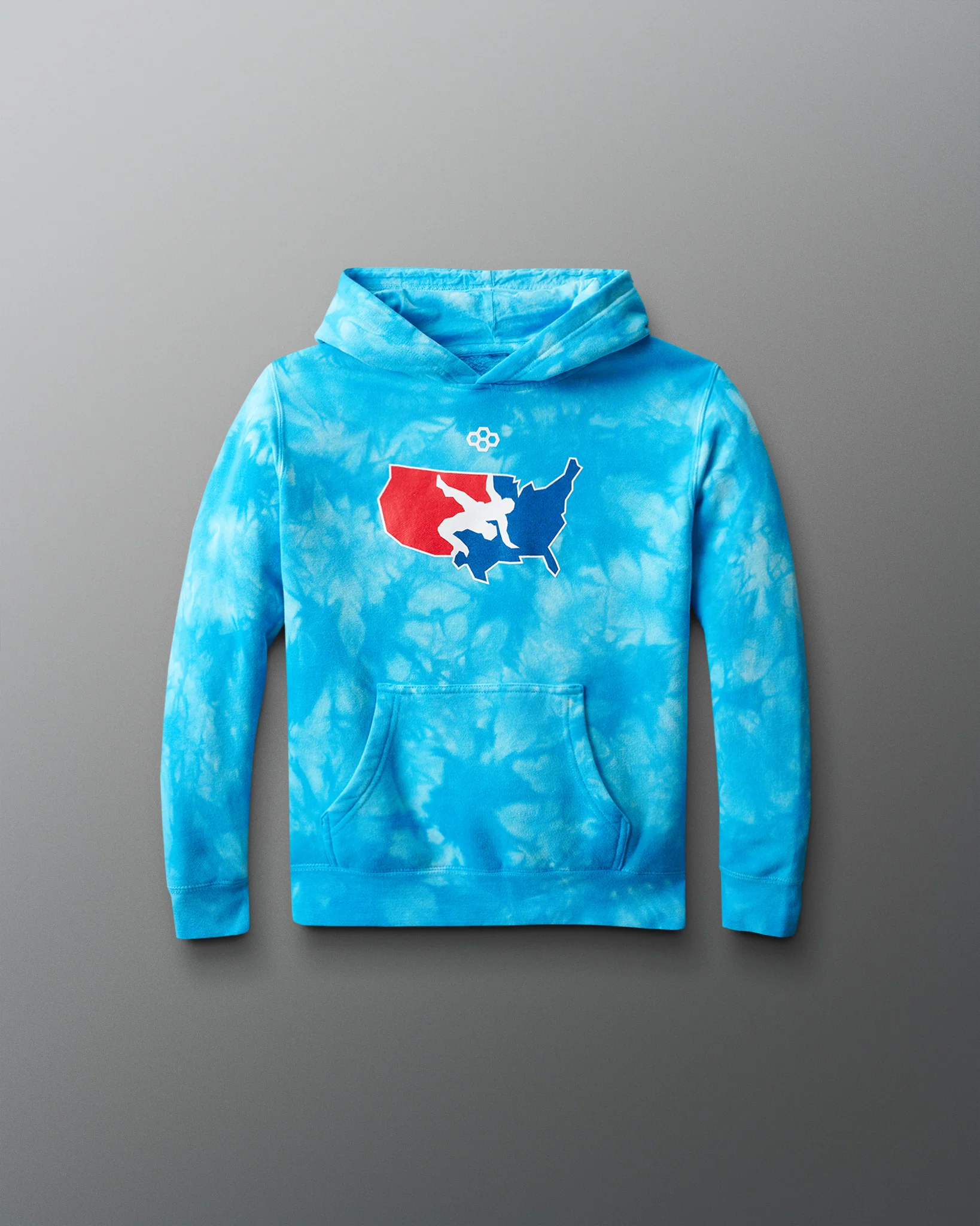 USA Wrestling Logo Youth Tie-Dye Hoodie - Image 2