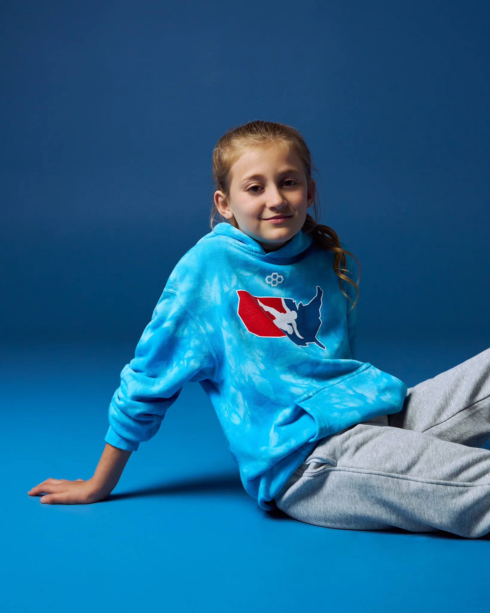USA Wrestling Logo Youth Tie-Dye Hoodie - Image 5