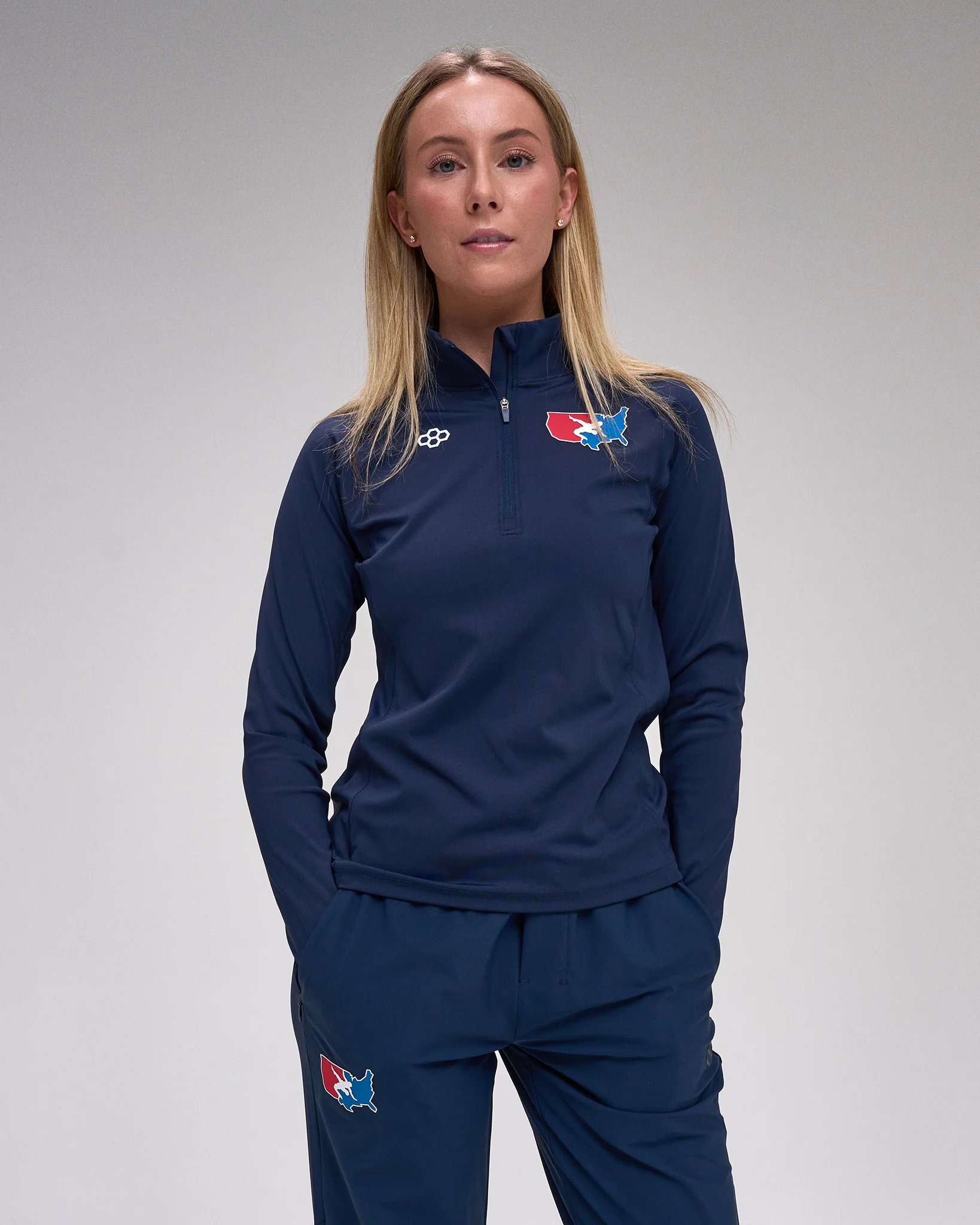 USA Wrestling Map Logo Women's Victory 1/4 Zip - Image 4