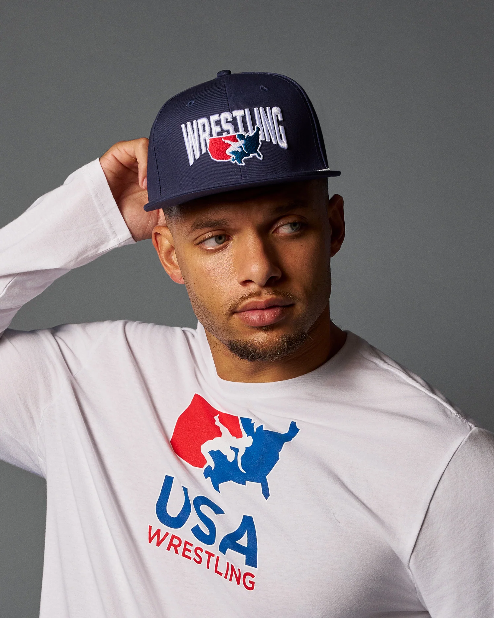 USA Wrestling Map Nelson Snapback Hat - Image 6