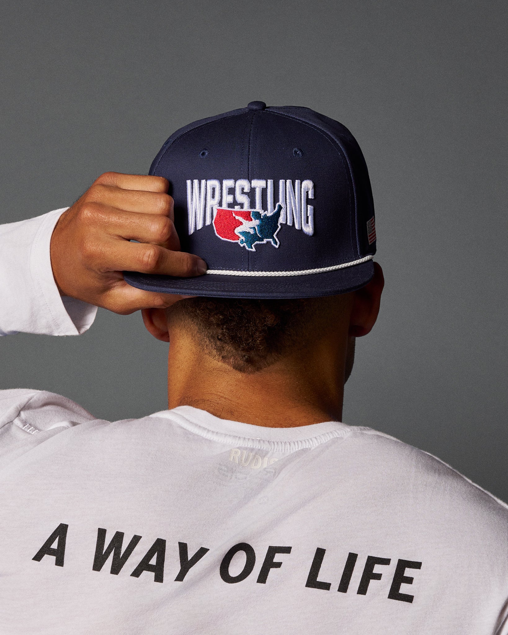USA Wrestling Map Nelson Snapback Hat - Image 7