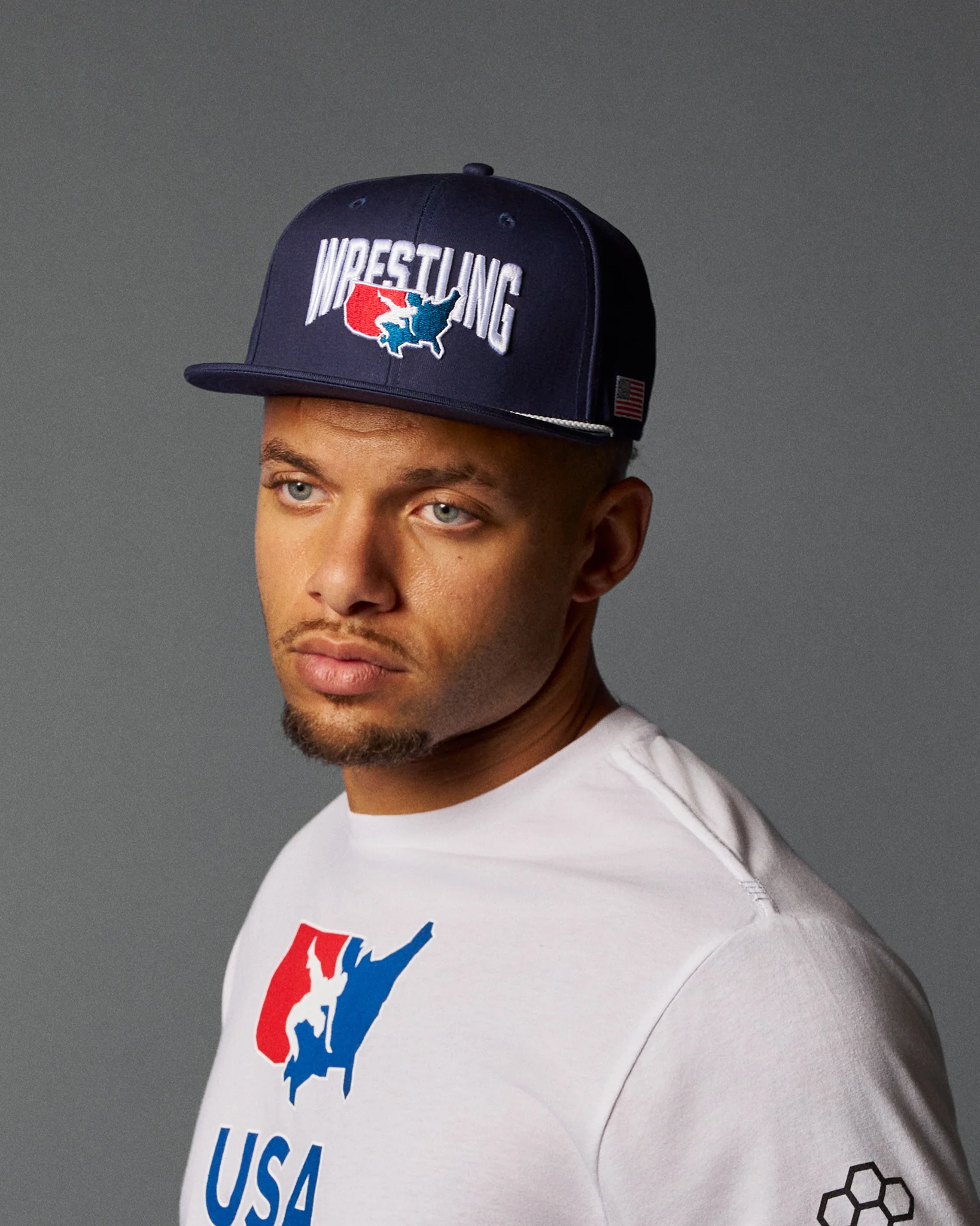 USA Wrestling Map Nelson Snapback Hat - Image 8