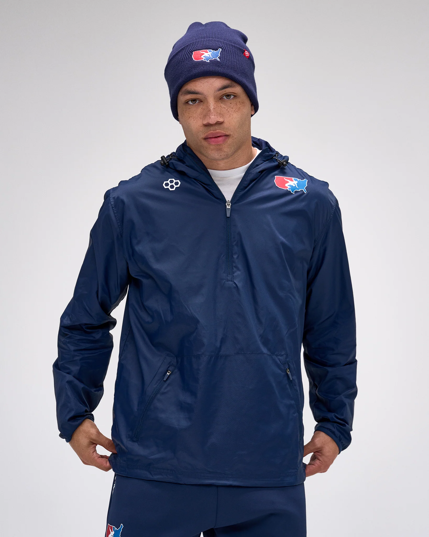 USA Wrestling Motion Windbreaker - Navy