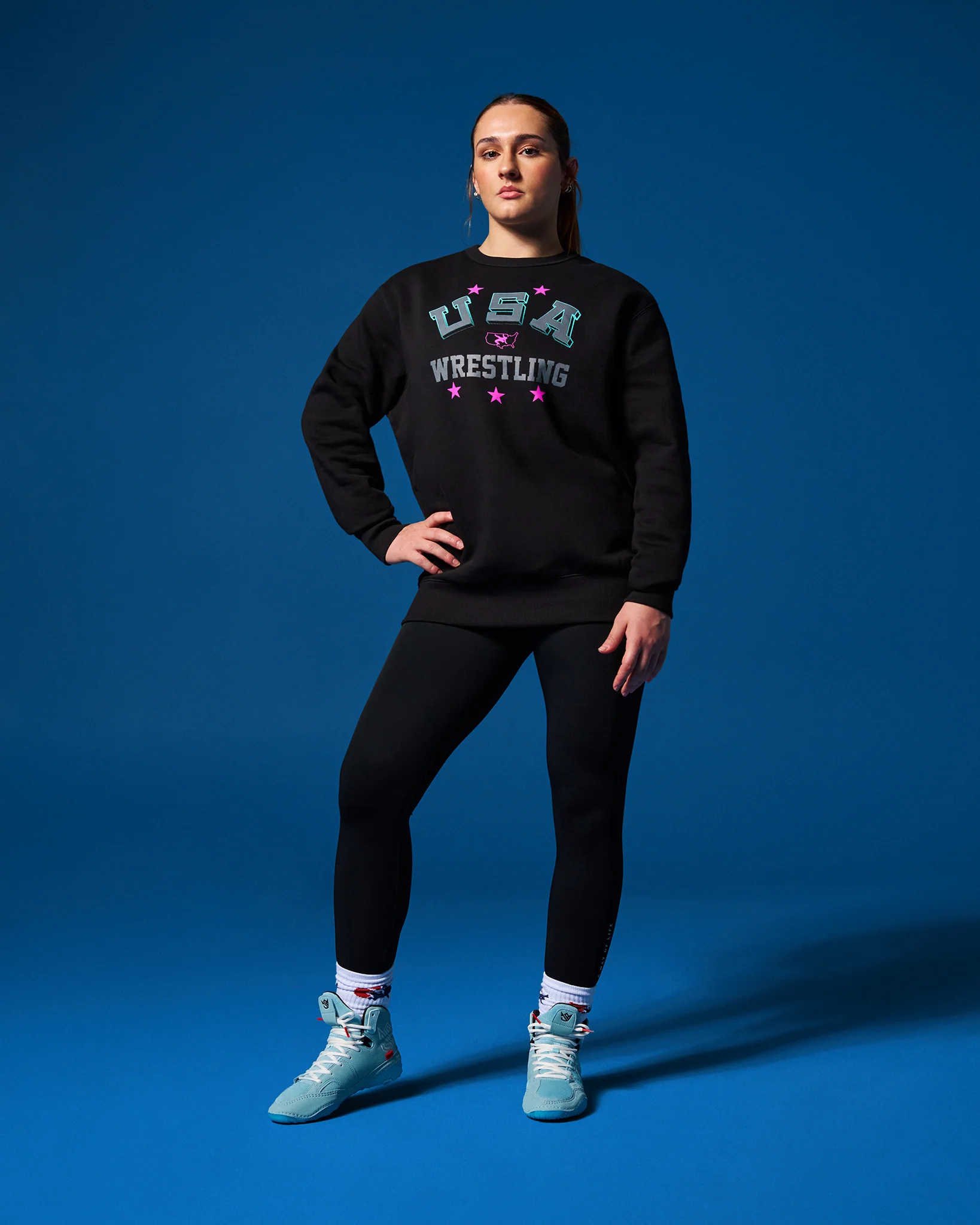 USA Wrestling Retro Comfort Fleece Crewneck - Image 4