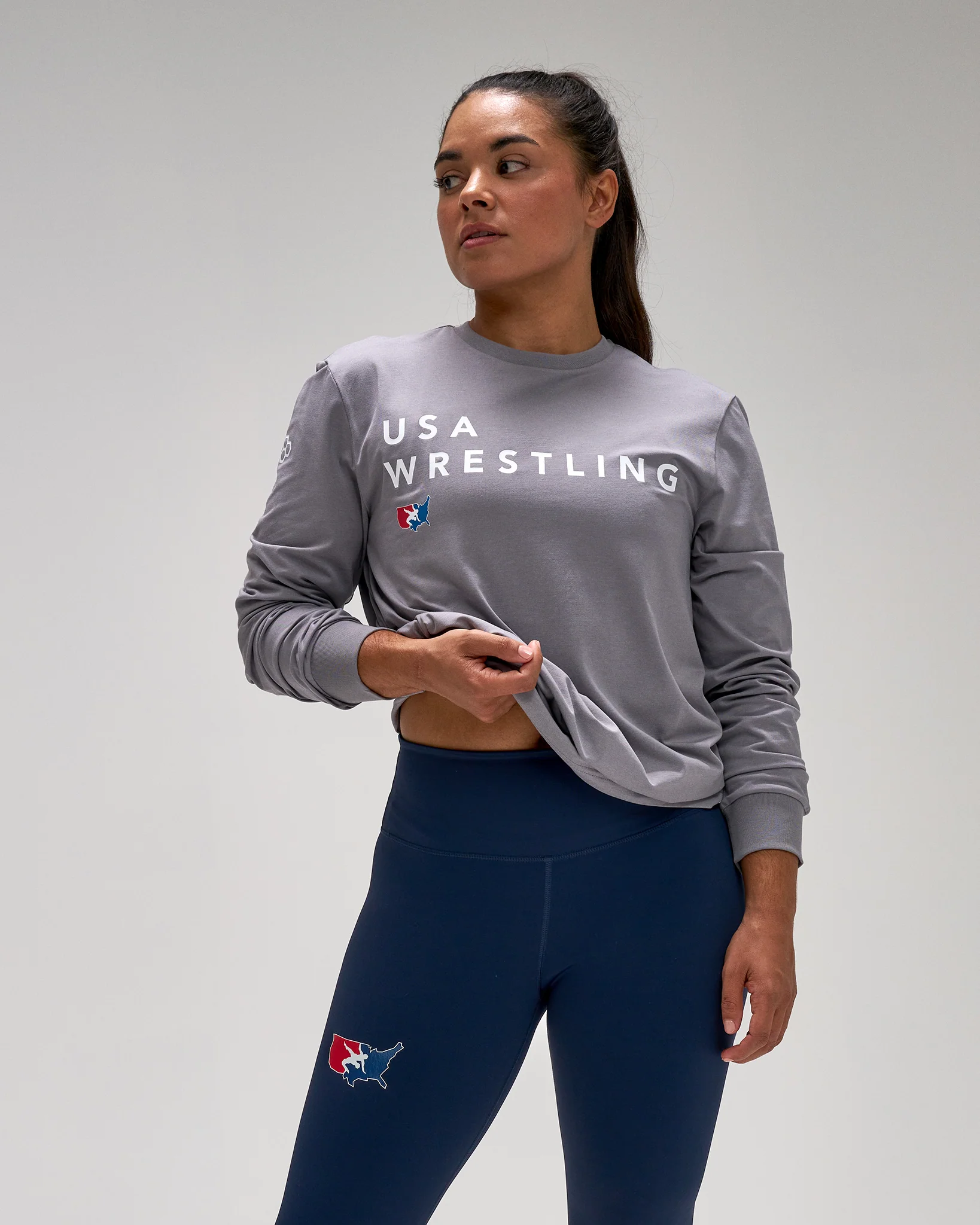 USA Wrestling Stacked Hybrid Long Sleeve